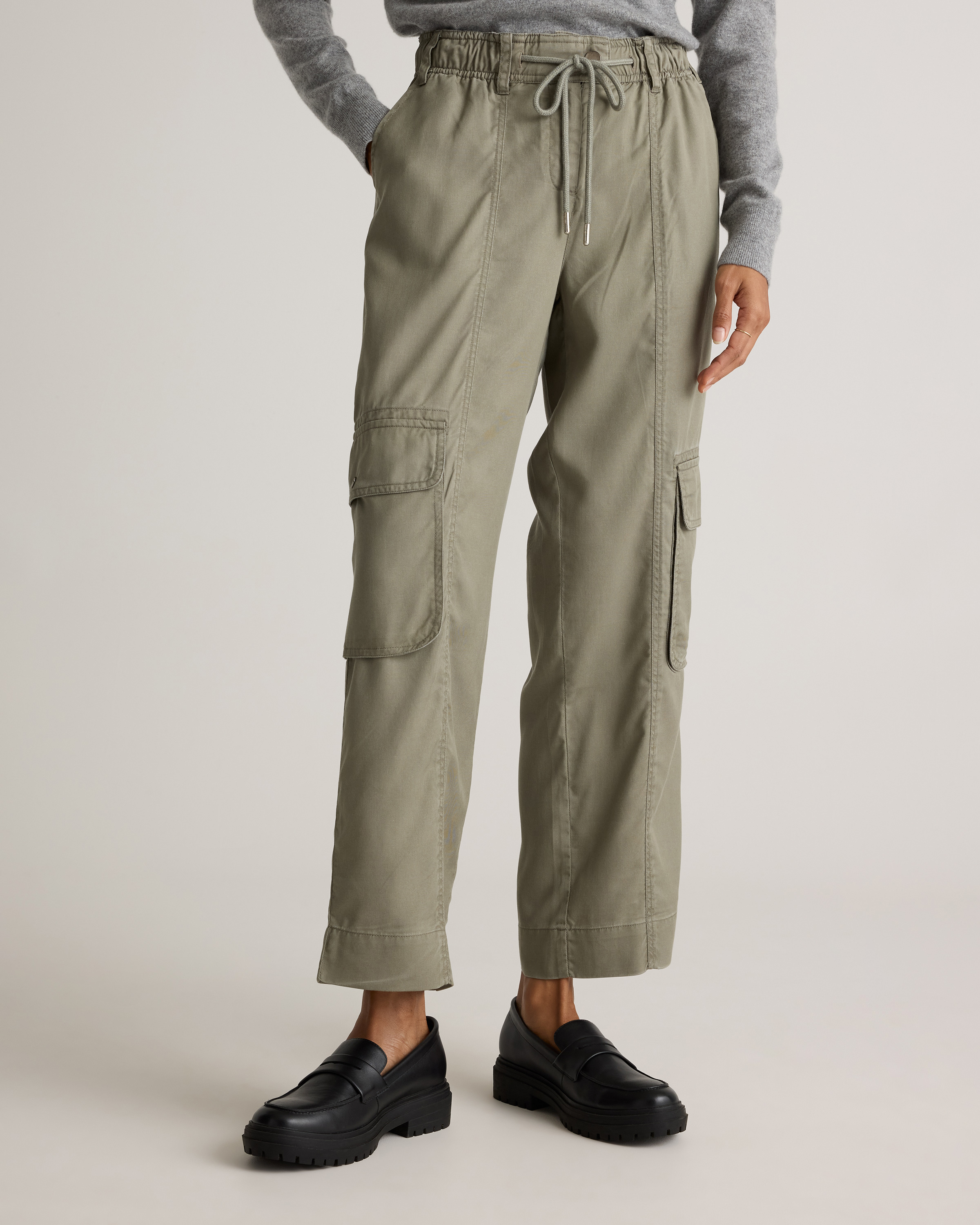 パンツ COATINGTENCEL FLARE CARGO PANTS 202479478-1-militaryolive?$