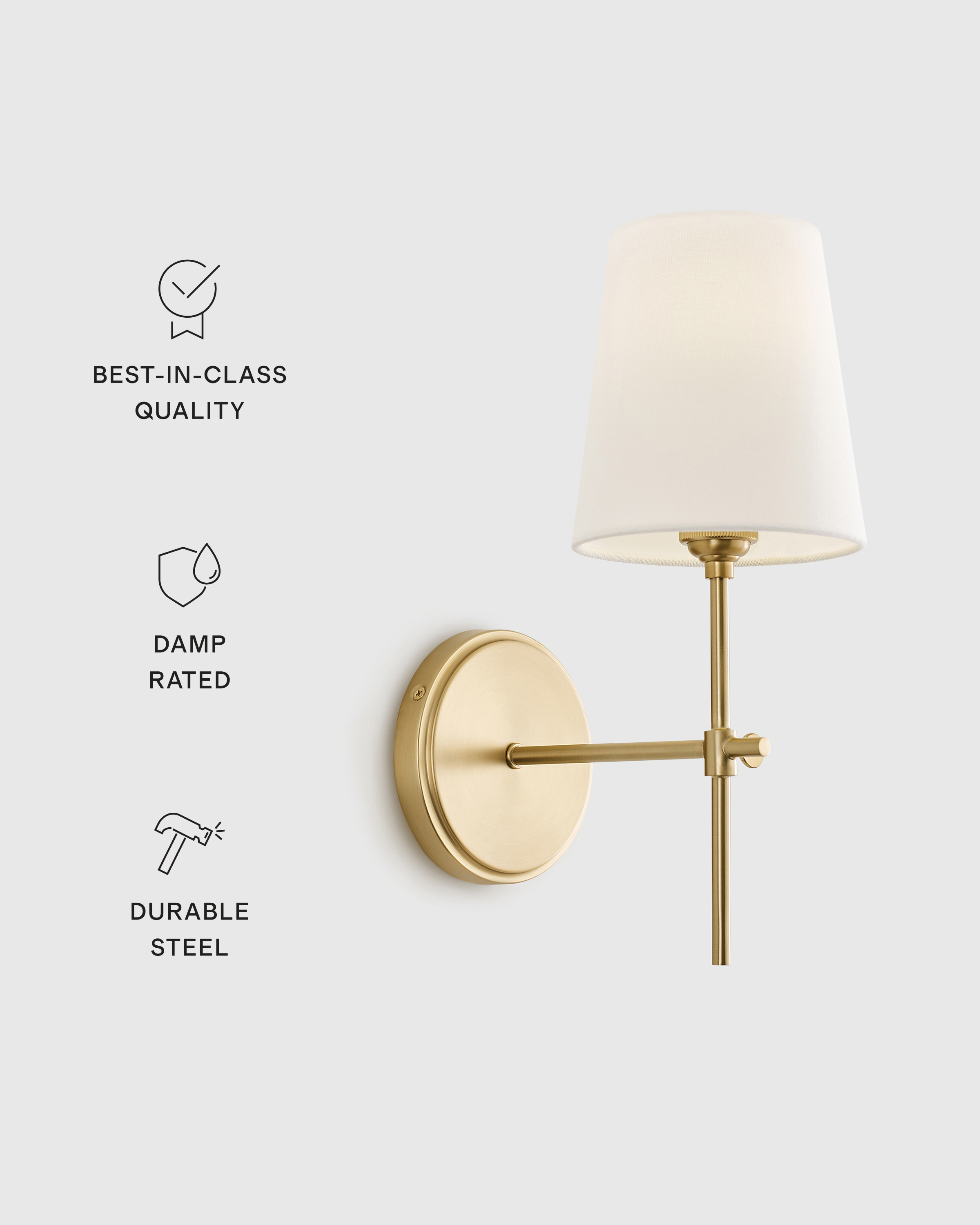 Linear Steel Sconce with Linen Shade - thumbnail 3