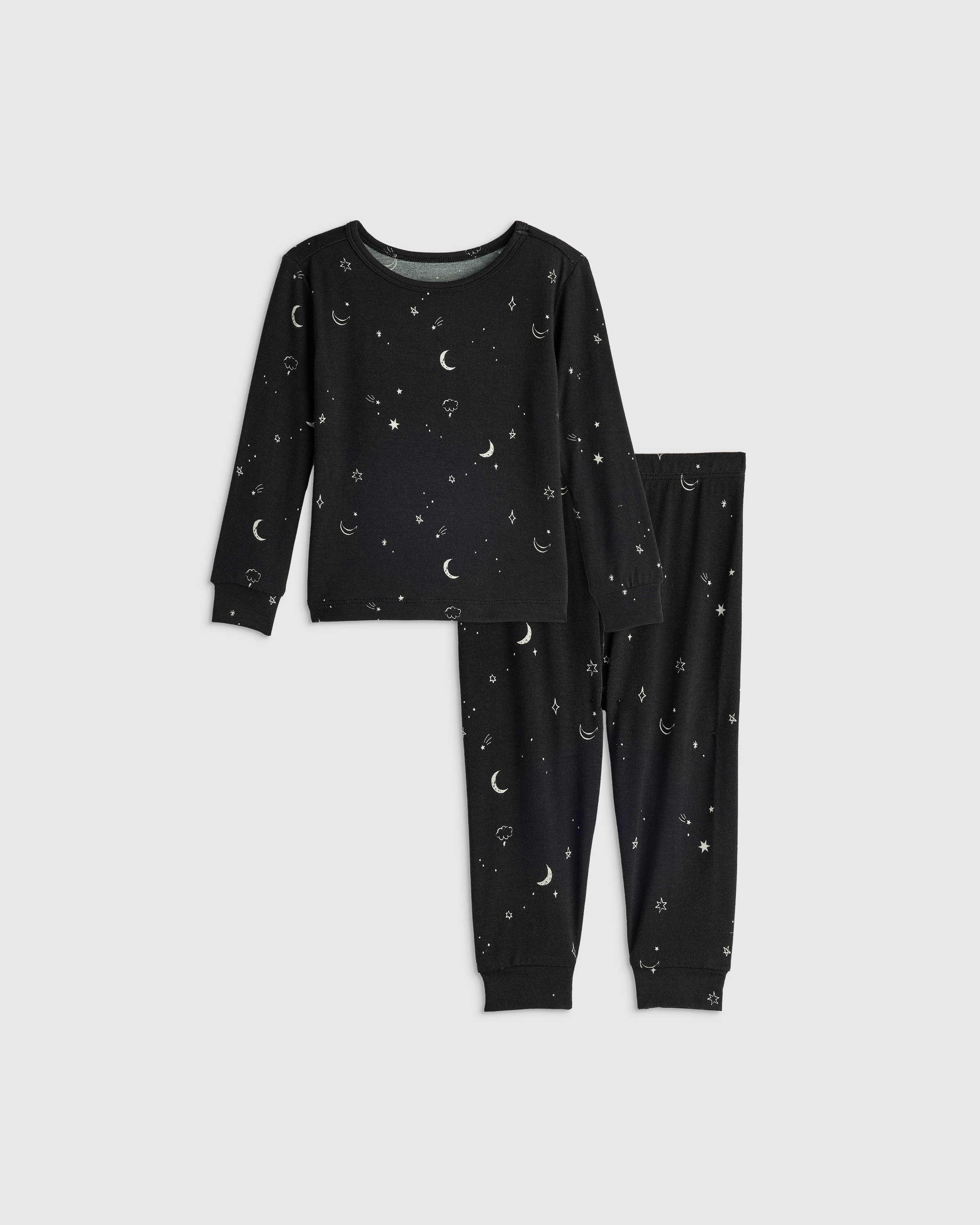Quince Bamboo Long Sleeve And Pants Pajama Set In Black