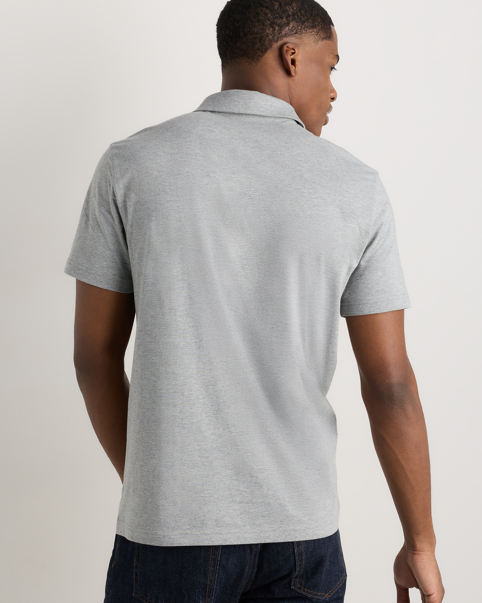 Japanese Lotus Polo in Heather Grey