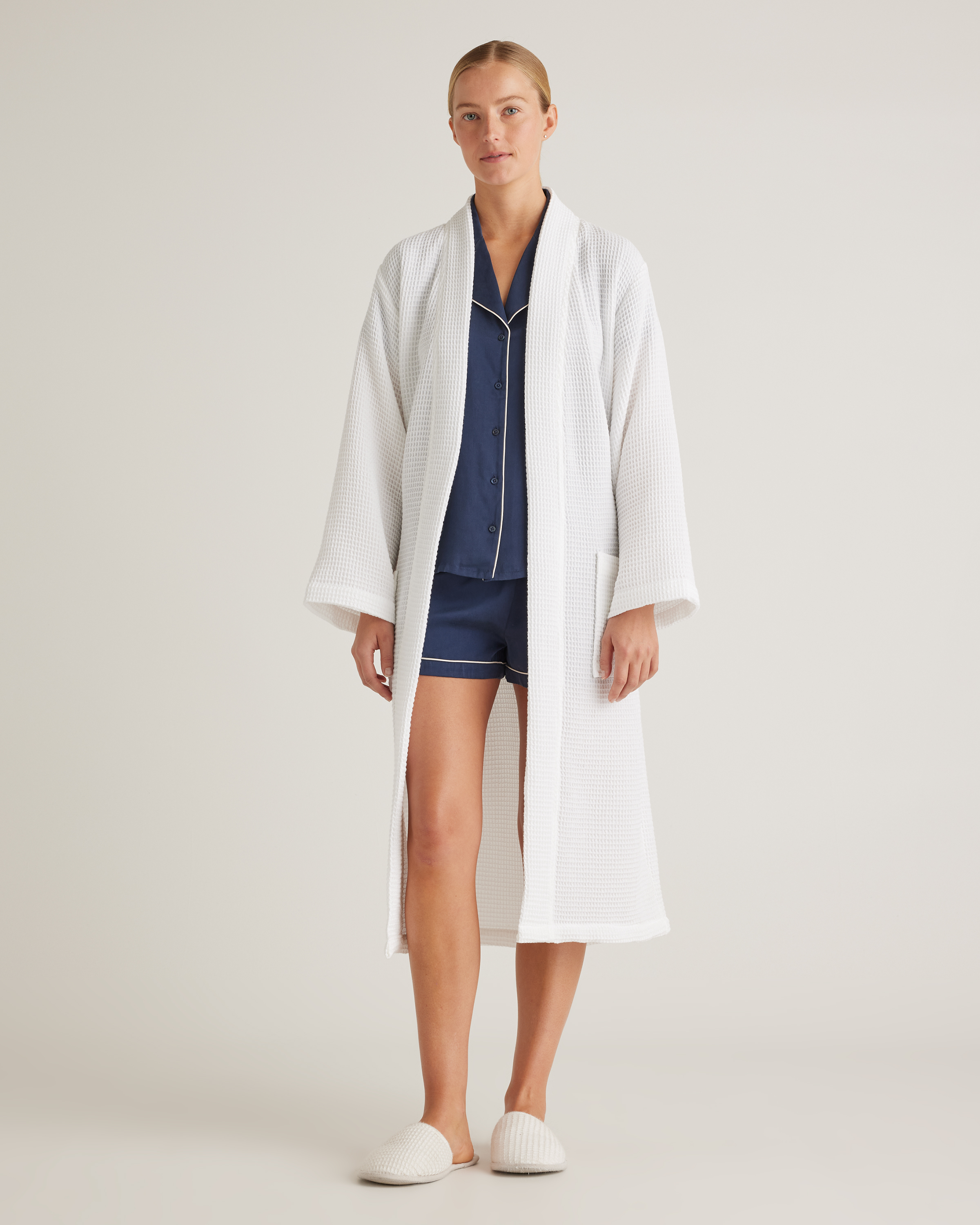 White Organic Turkish Waffle Robe