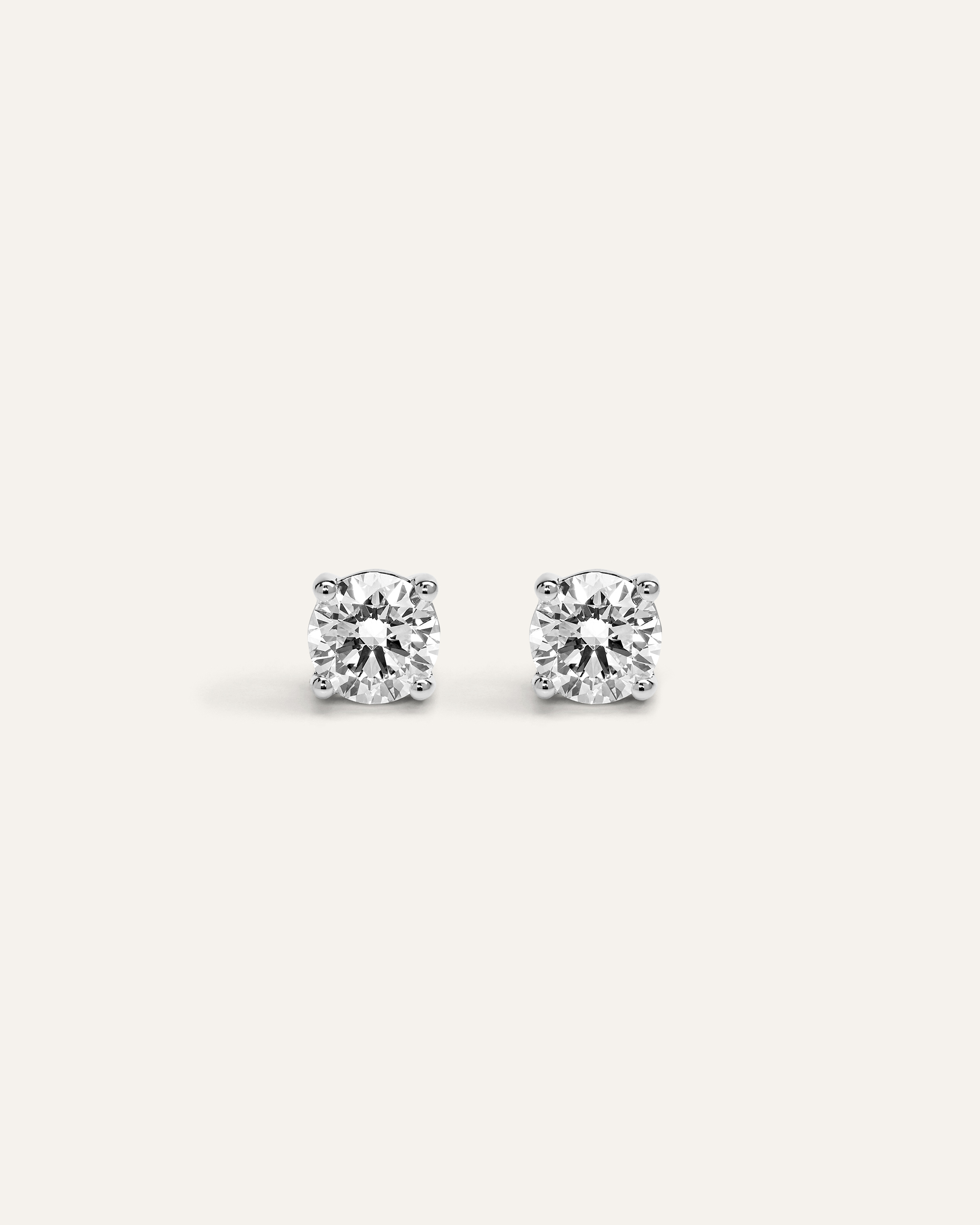 White Gold 14K Gold Lab Grown Diamond Four-Prong Solitaire Studs