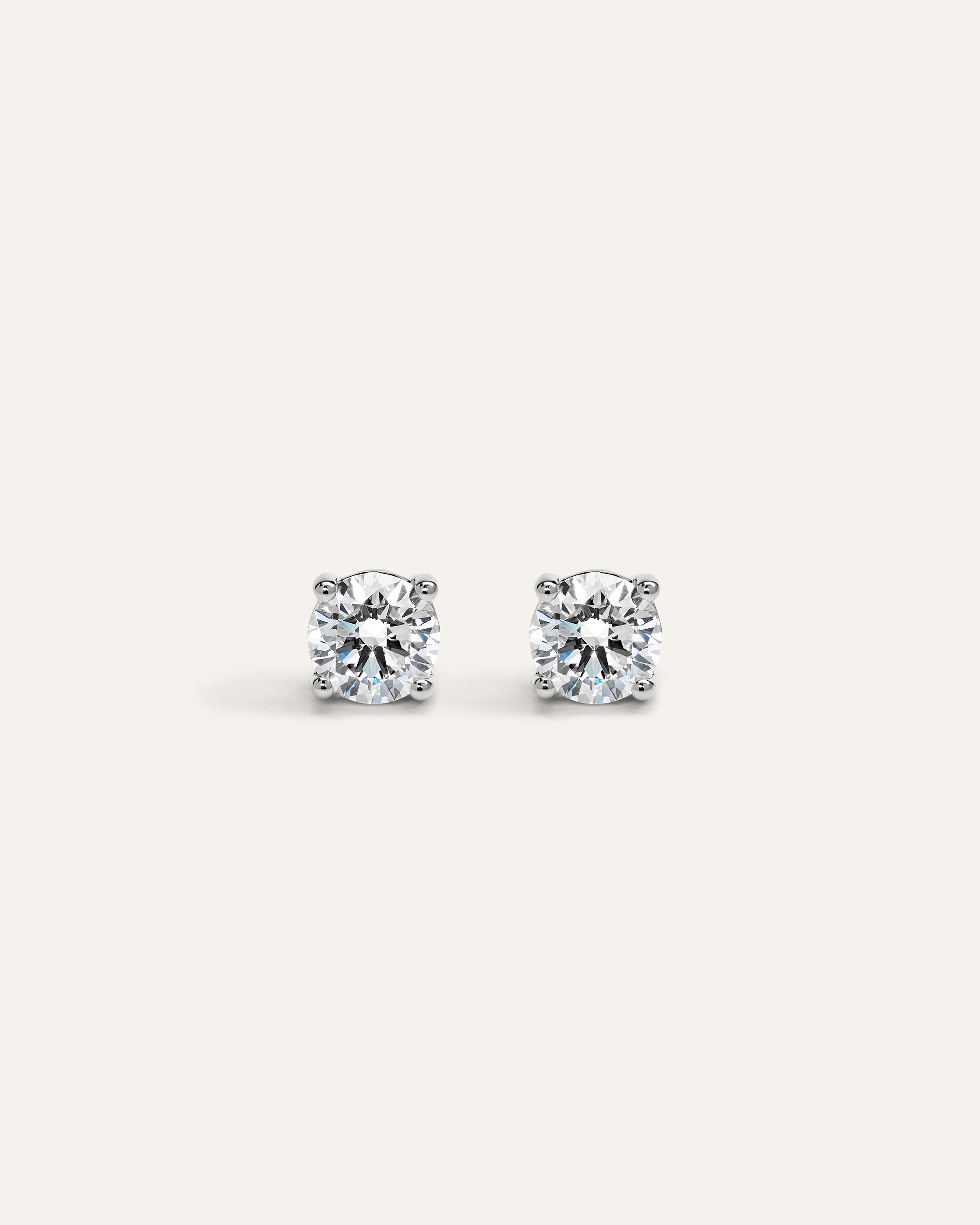 White Gold 14K Gold Lab Grown Diamond Four-Prong Solitaire Studs - 1.5ctw