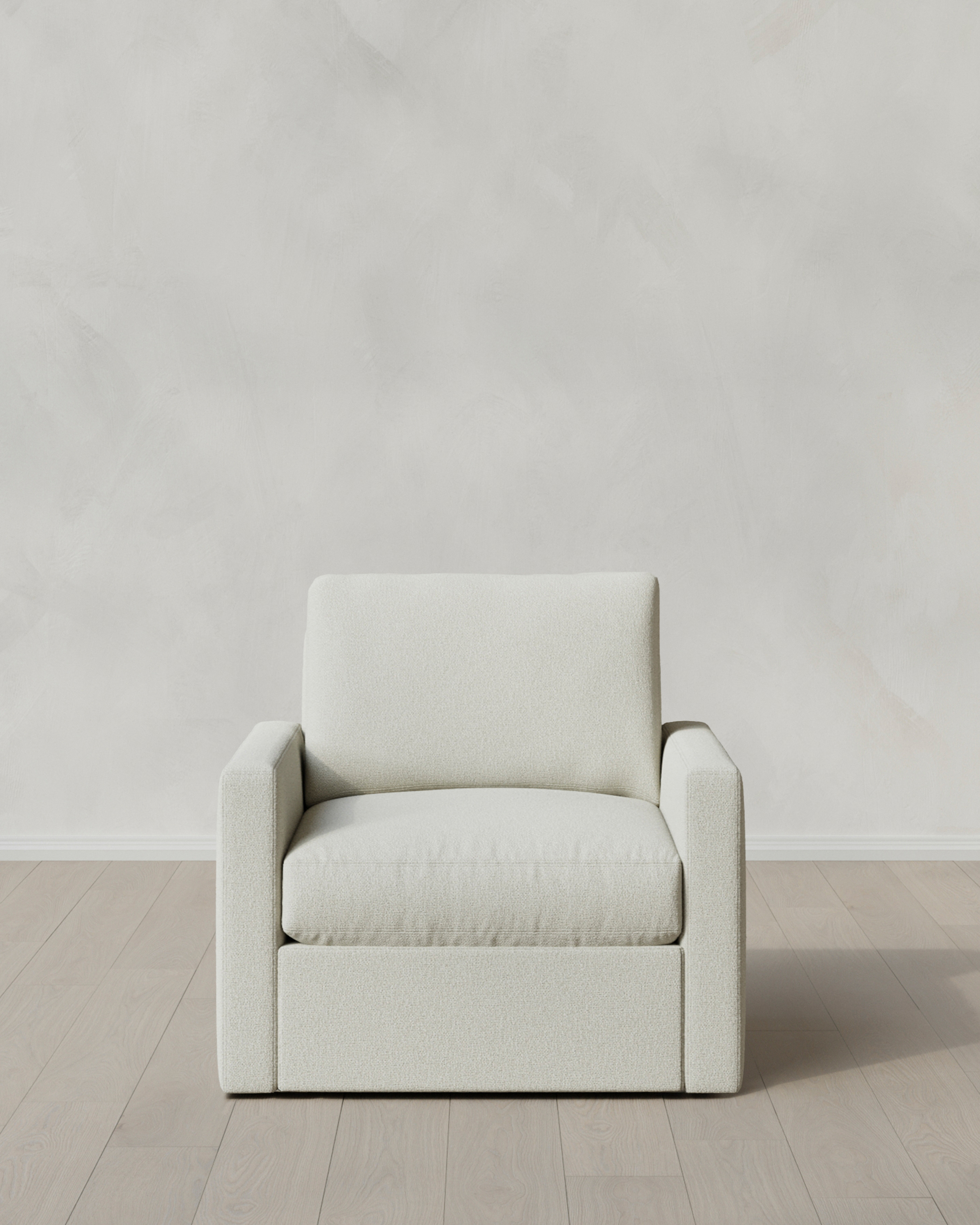 Ivory Brennan Swivel Chair in Performance Basketweave