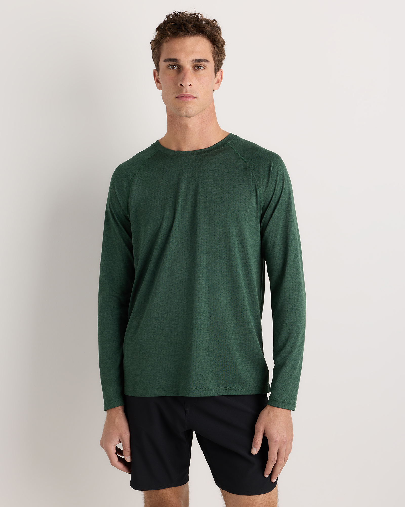 Heather Olive Mesh Performance Training Long Sleeve Tee