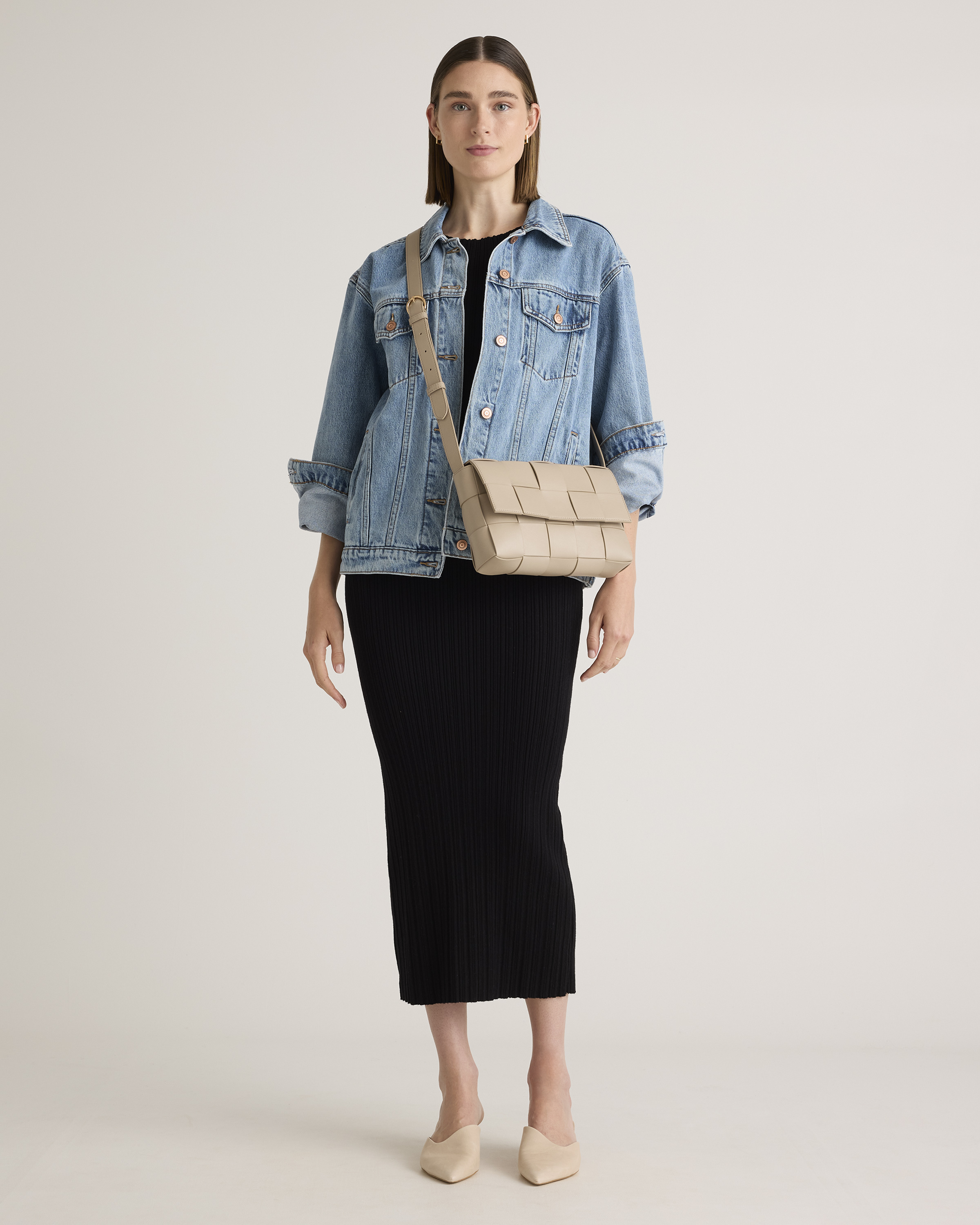 Italian Leather Handwoven Flap Crossbody