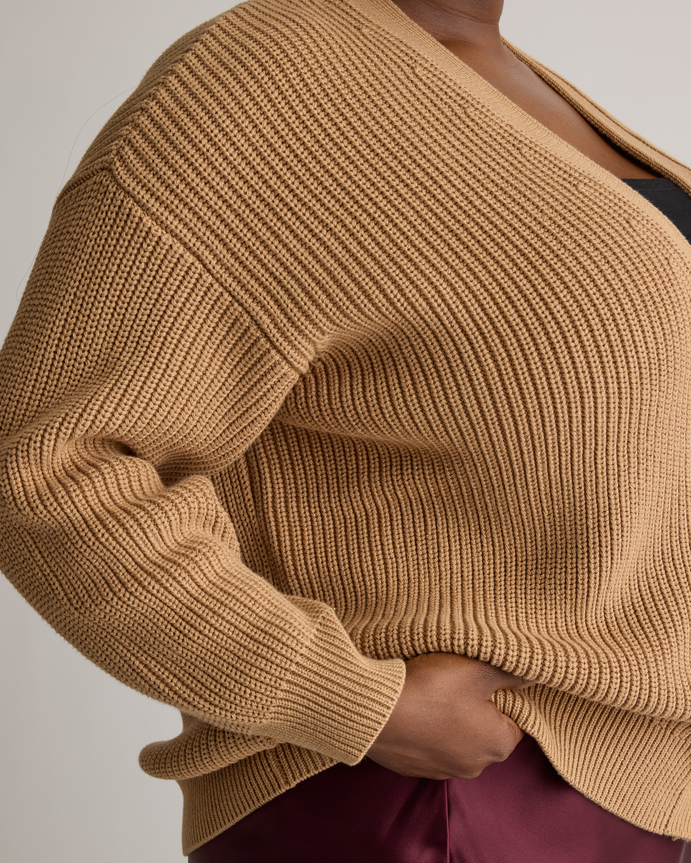 100% Organic Cotton Oversized Boyfriend Cardigan - Plus Size