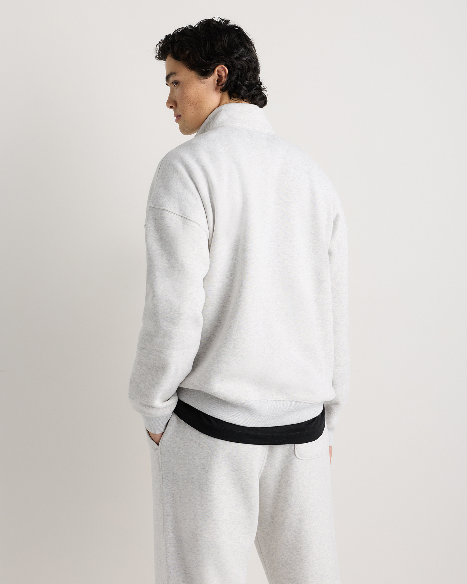 Everyday Fleece Quarter-Zip Sweatshirt in Light Heather Grey