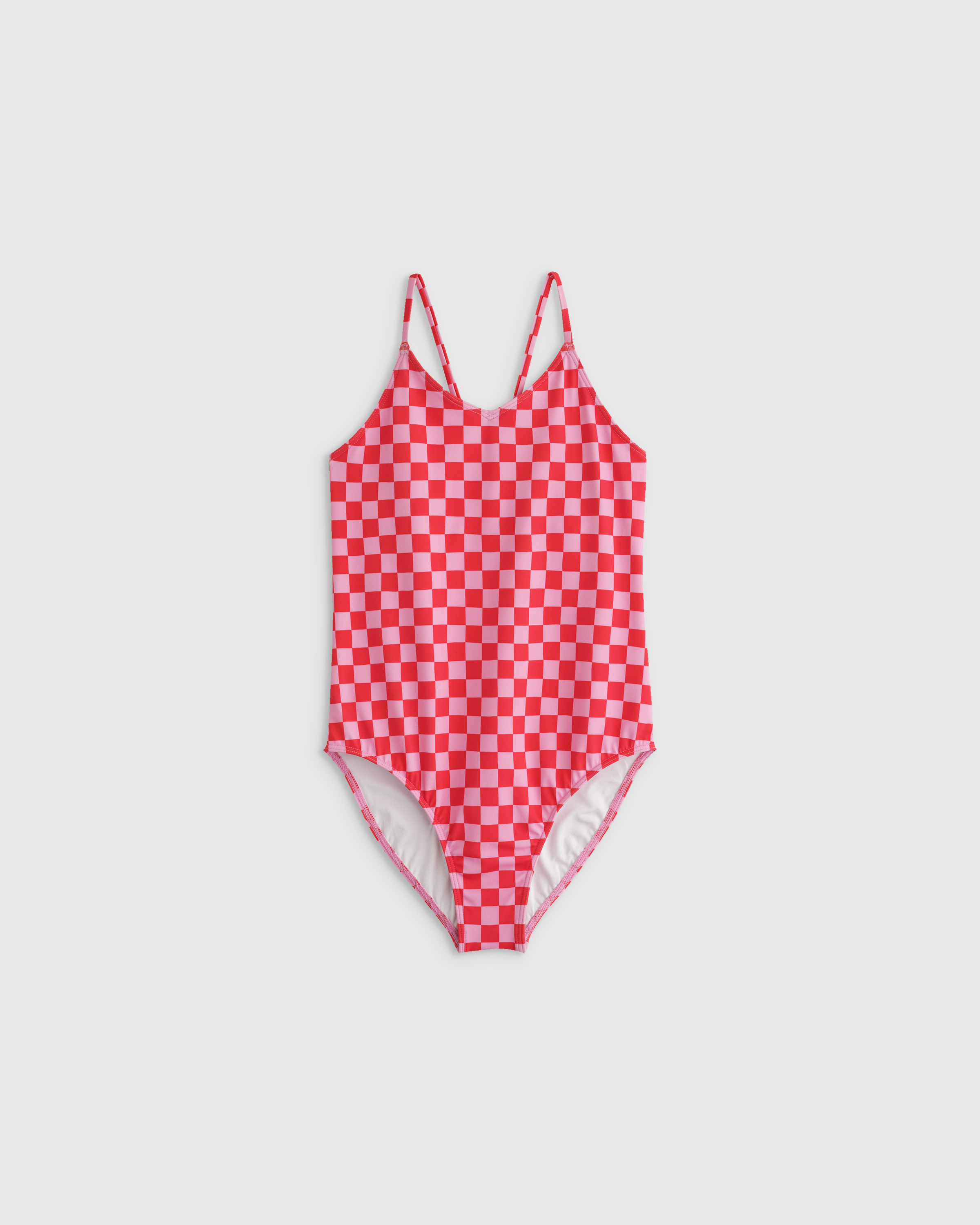 Pink Check One-Piece Swimsuit