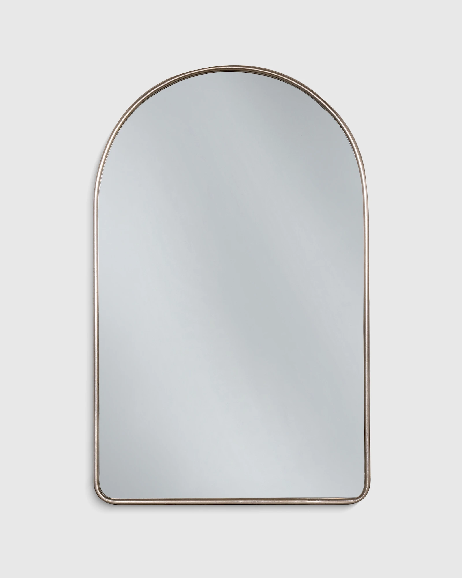 Arched Metal Framed Wall Mirror - Silver Metal Frame