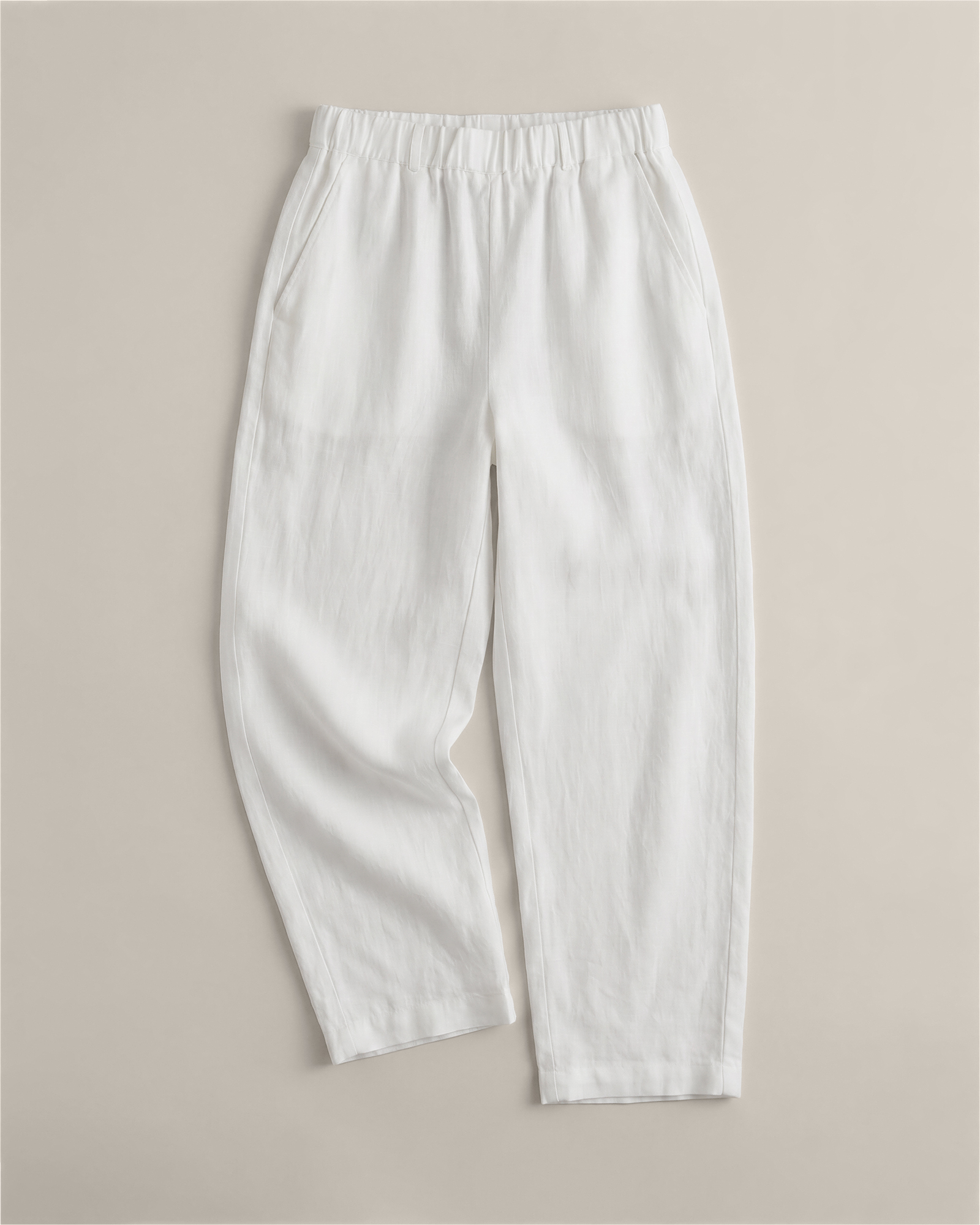 White 100% European Linen Pants