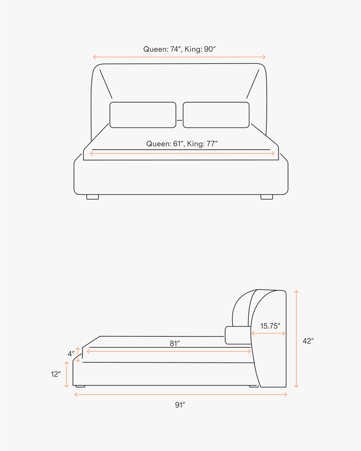 boucle bedframe