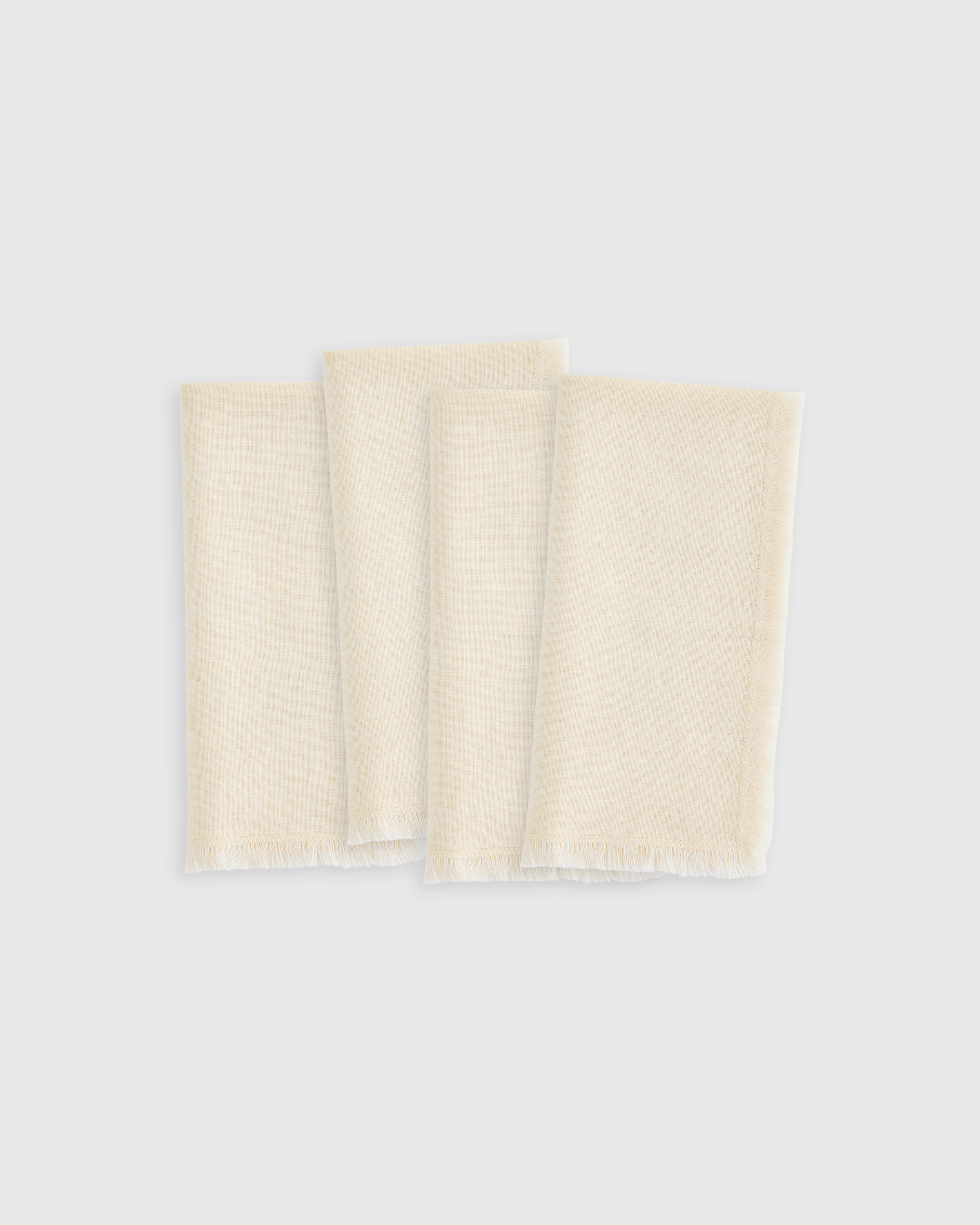 Natural European Linen Fringe Napkins (Set of 4)