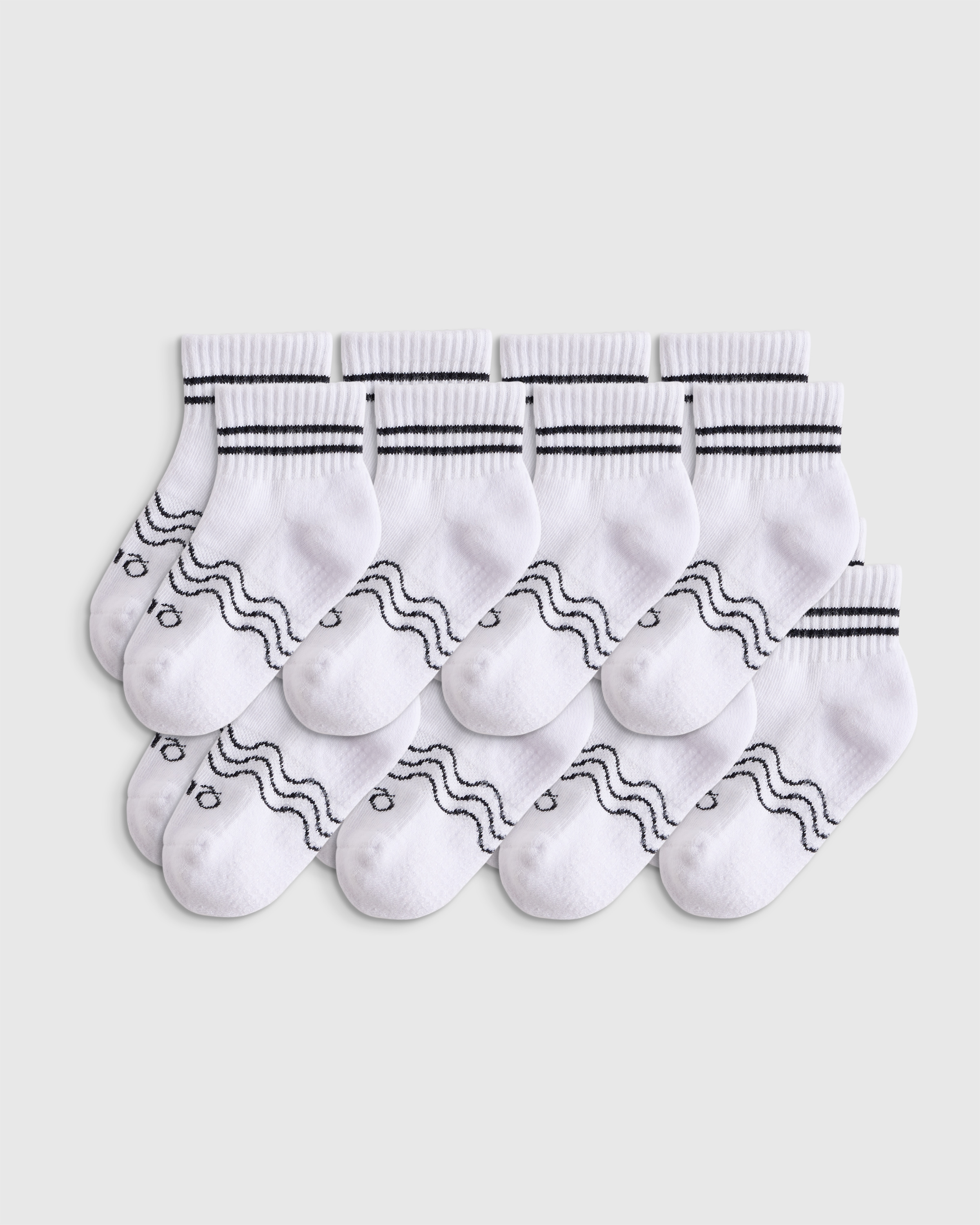 Quince Kids' Quarter Crew Socks 8-pack In White