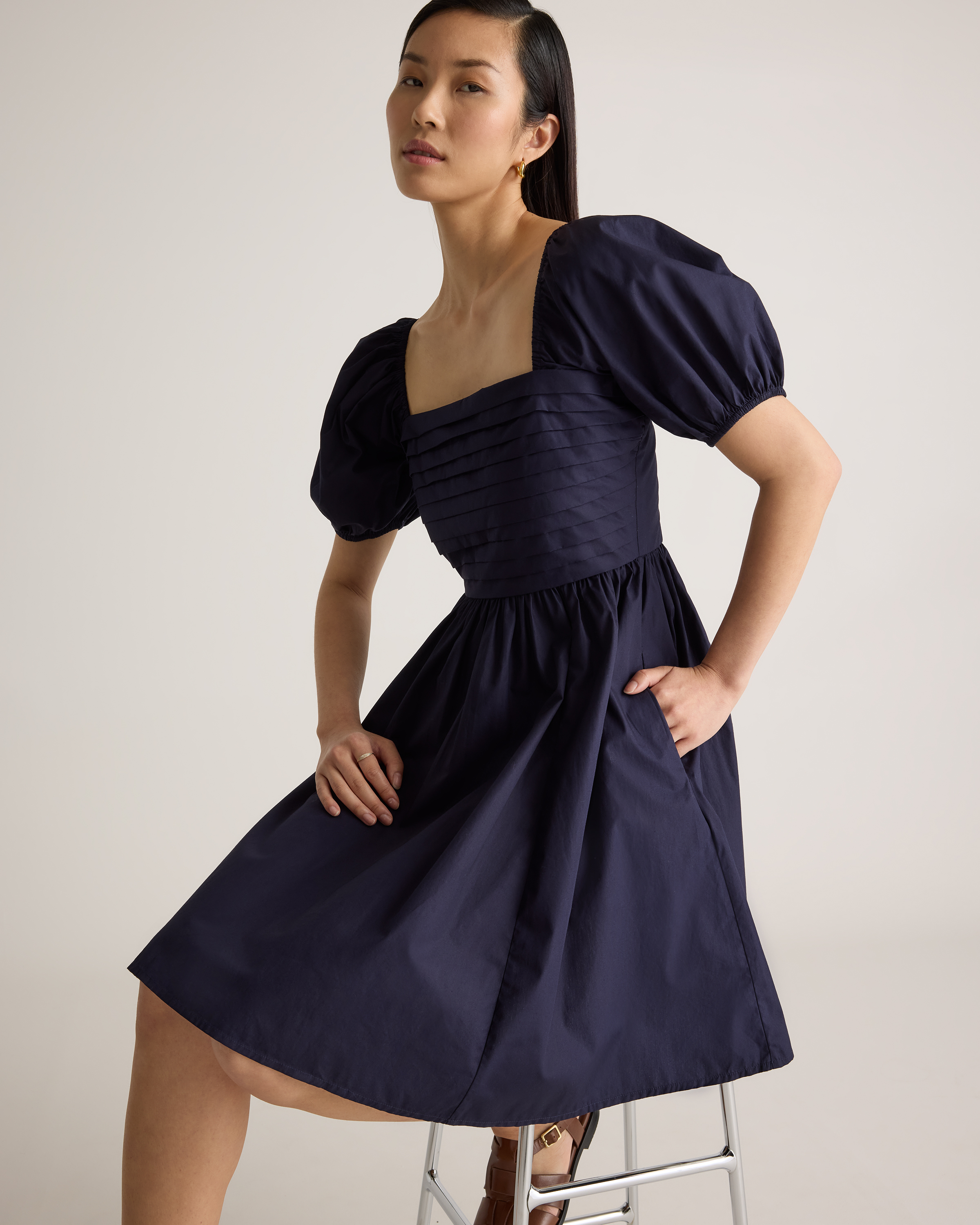 knee length dresses for ladies Lena Ruched Mini Dress
