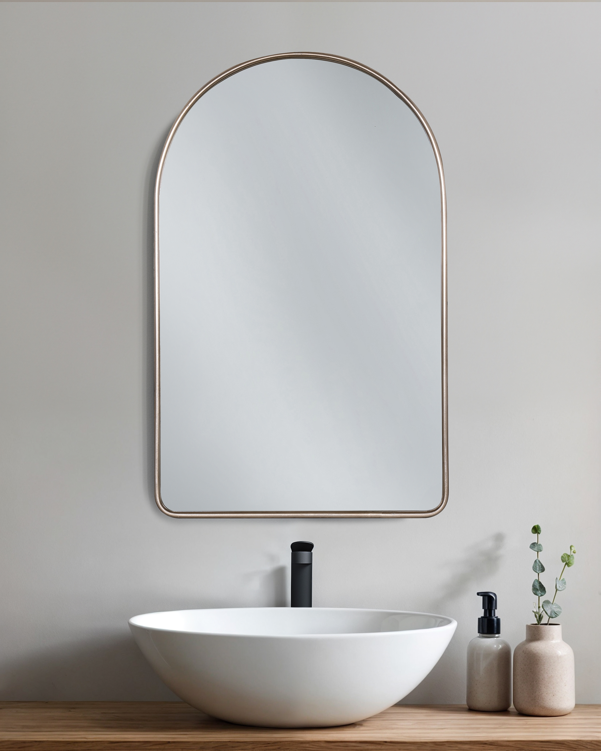 Quince Arched Metal Framed Wall Mirror - Thumbnail 3