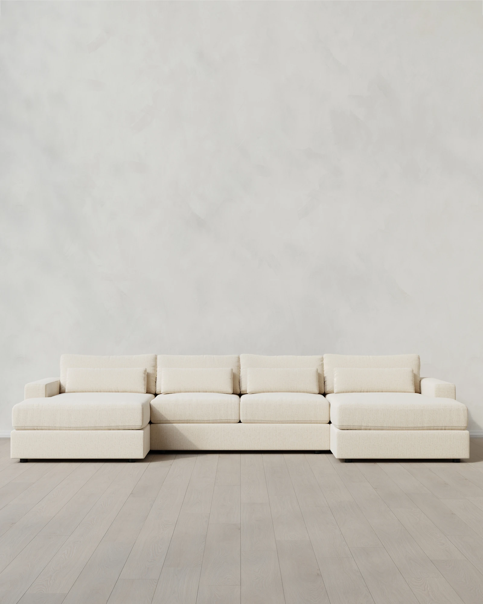 Ashford Deep Seat U Sectional in Performance Chenille-Linen Blend