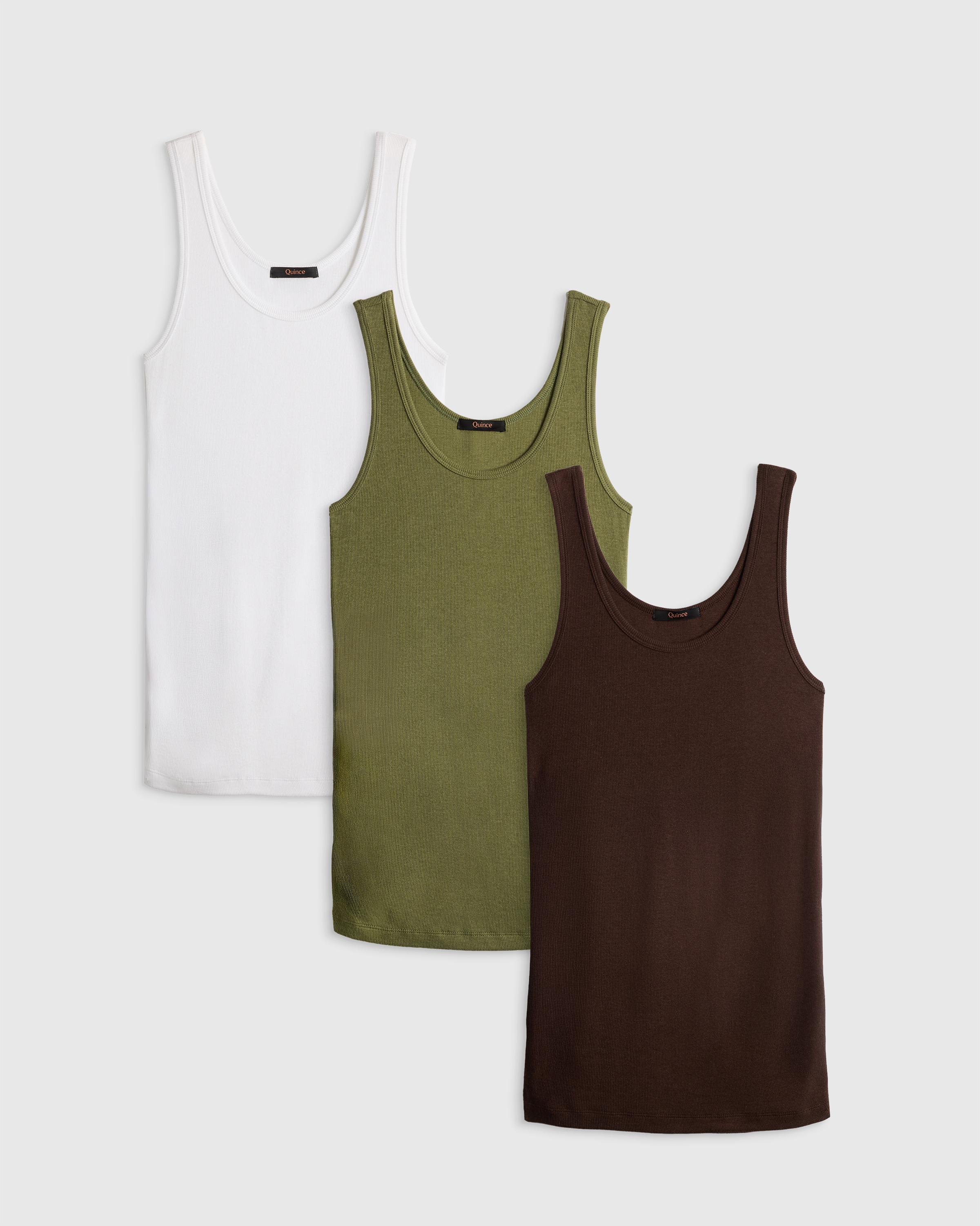 Classic White Maternity Bamboo Rib Scoop Neck Tank 3 Pack Bundle