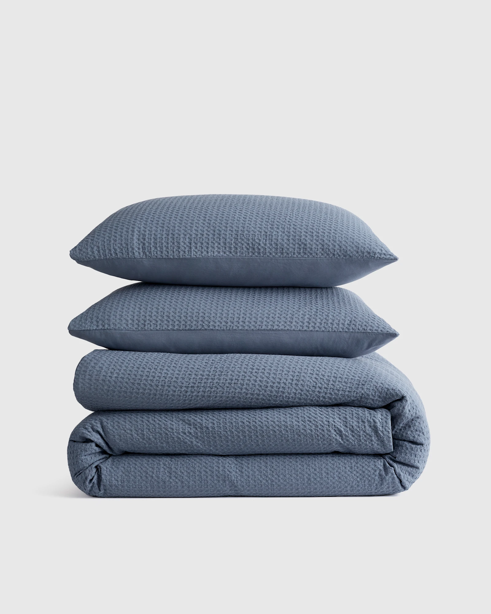 Organic Luxe Honeycomb Duvet Cover Set - Undyed, King/Cal King