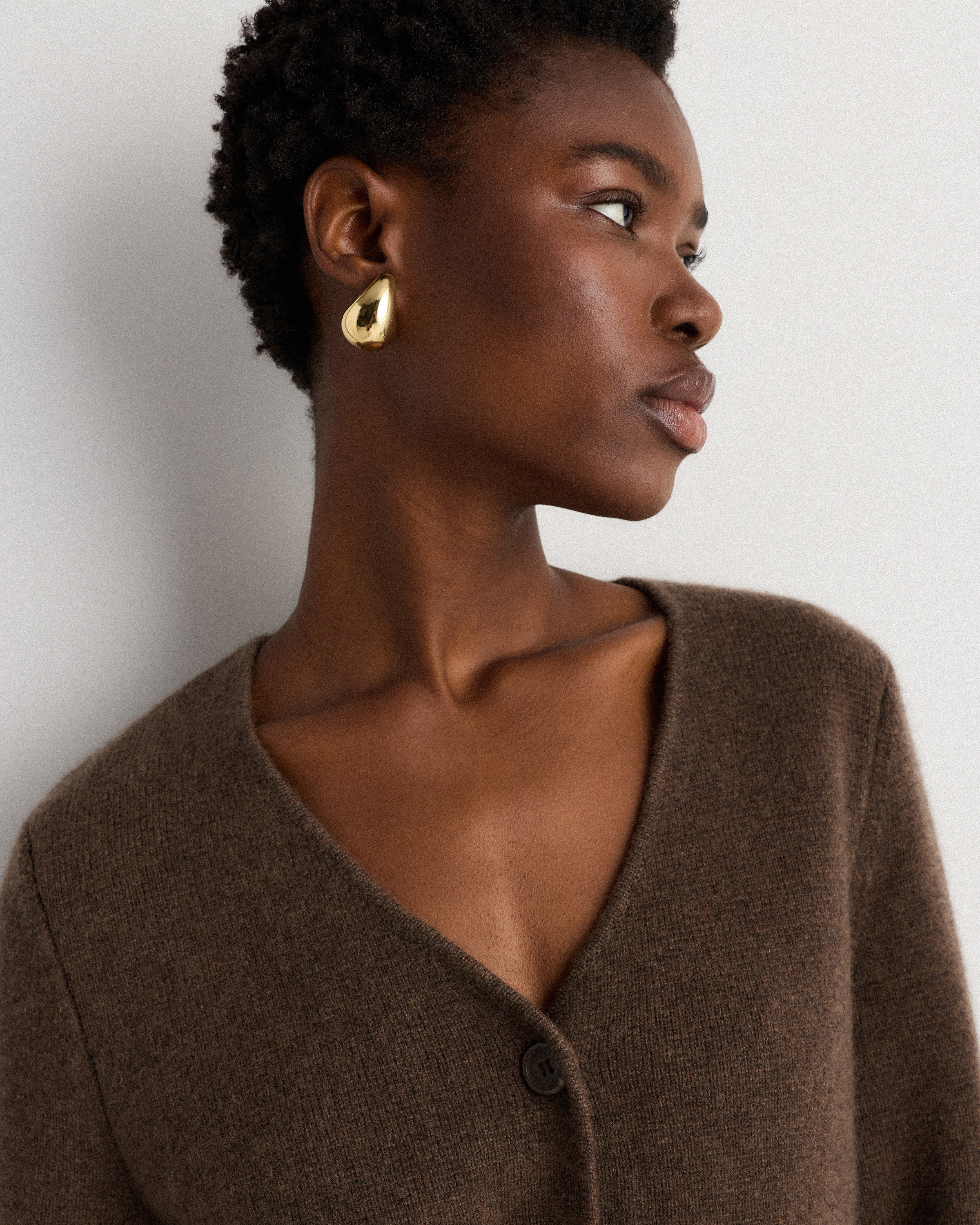 Women's Mongolian Cashmere Structured V-Neck Cardigan
