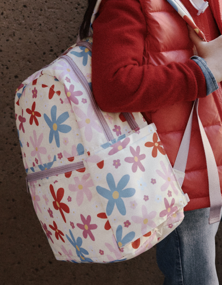 Daisies Recycled Double Pocket Backpack