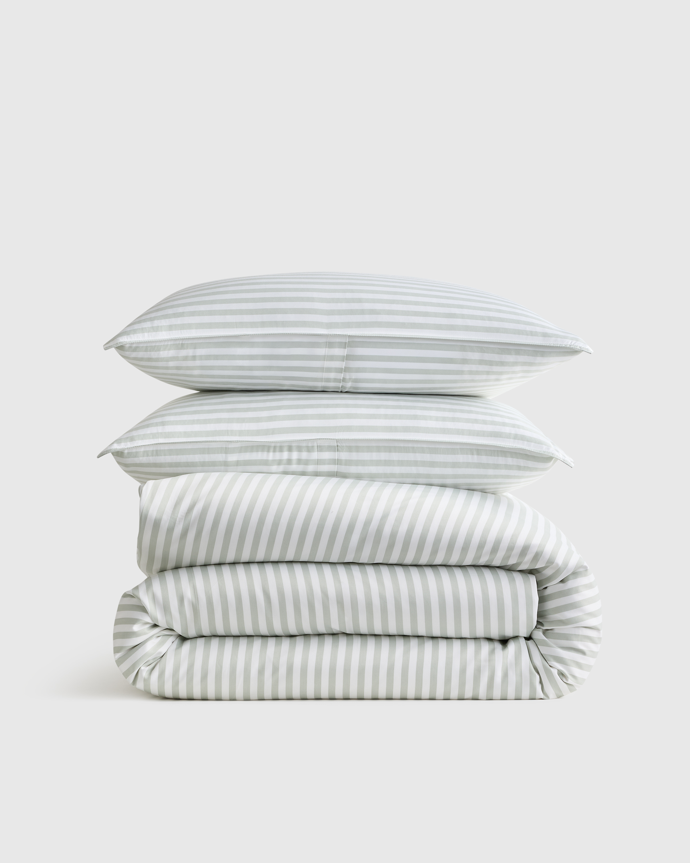 Bamboo Duvet Cover Set in Tailored Stripe Mist