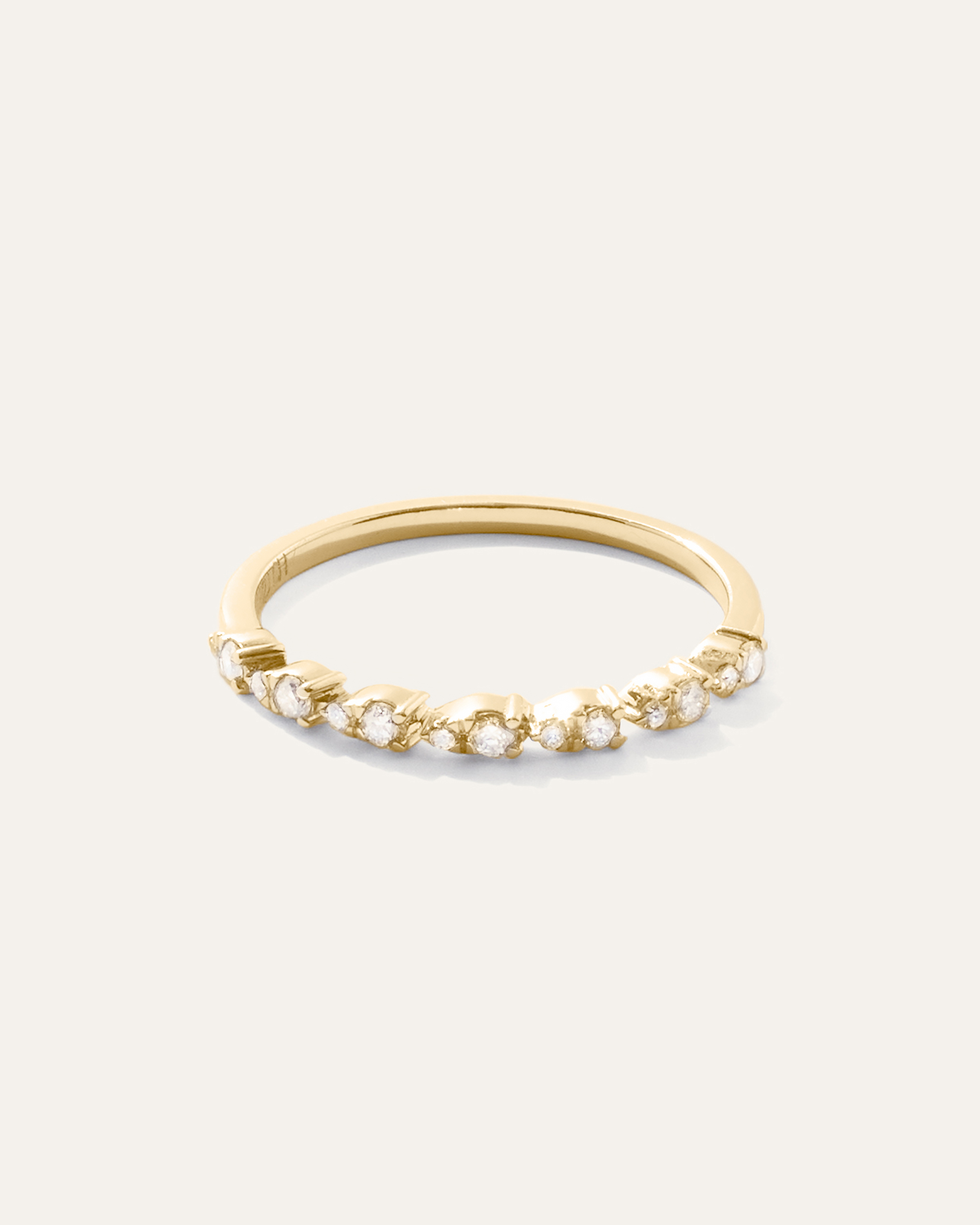 Yellow Gold 14K Gold Pear Diamond Half Eternity Band