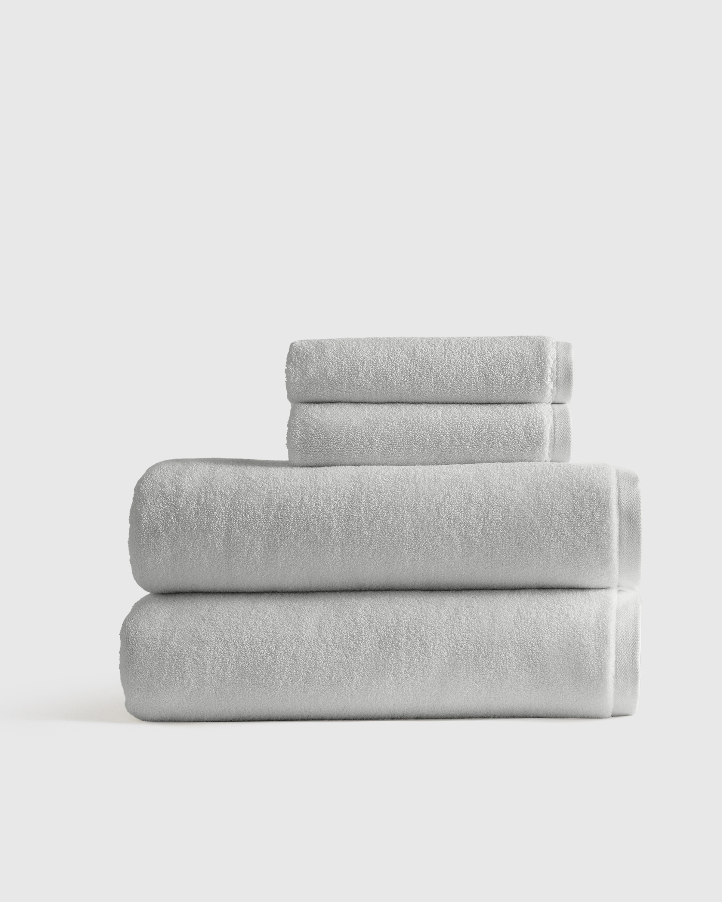 Light Grey Plush Organic Turkish Cotton Bath Sheet Bundle (4 pieces)