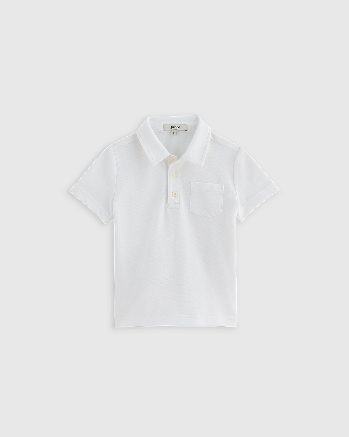 White Organic Cotton Short Sleeve Pique Polo 