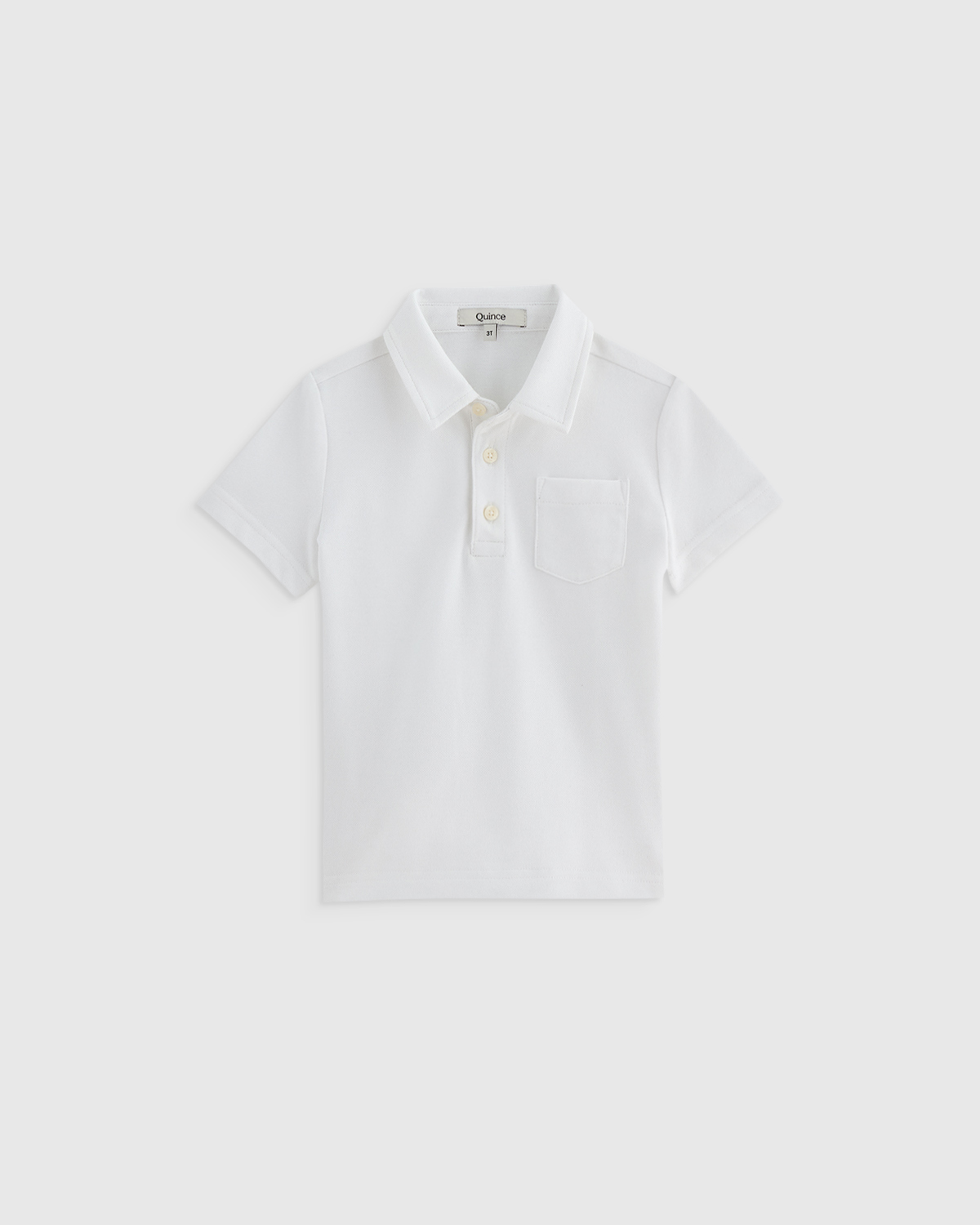 White Organic Cotton Short Sleeve Pique Polo 