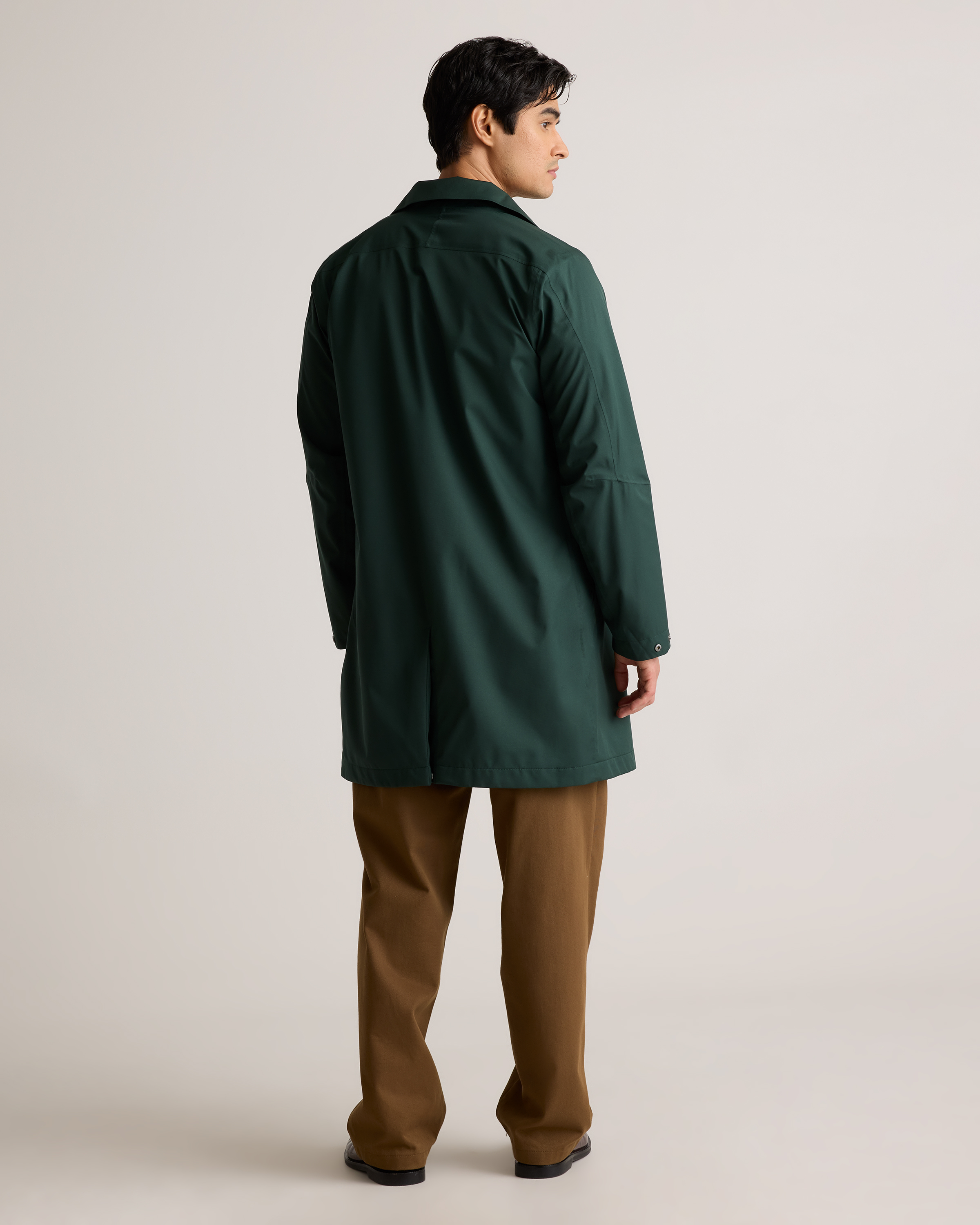 Weather Proof Long Rain Jacket in Dark Spruce