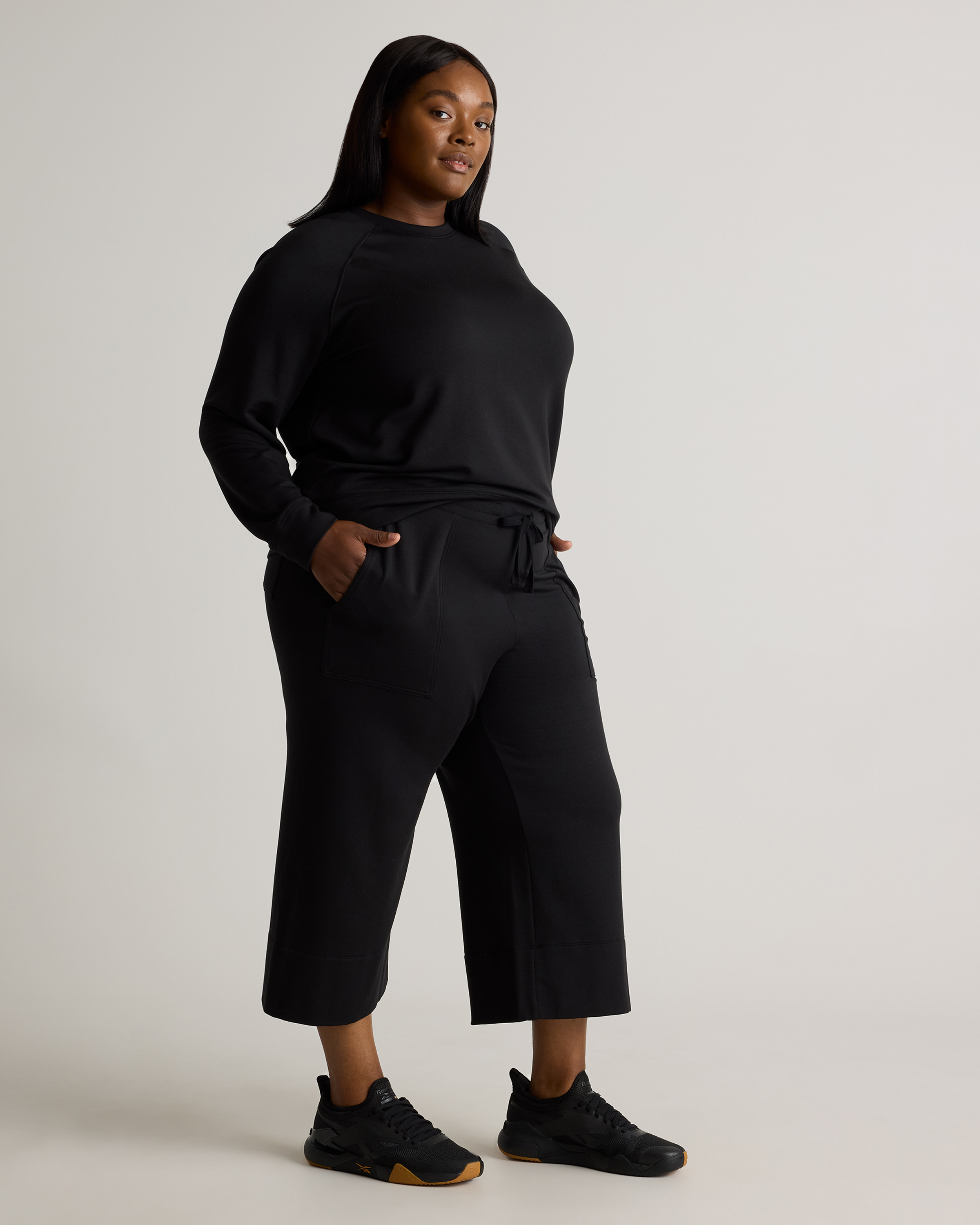 【SCENERITY】Fleece Wide Pants Cozy Fleece Wide Leg Sweatpant - - {brand}