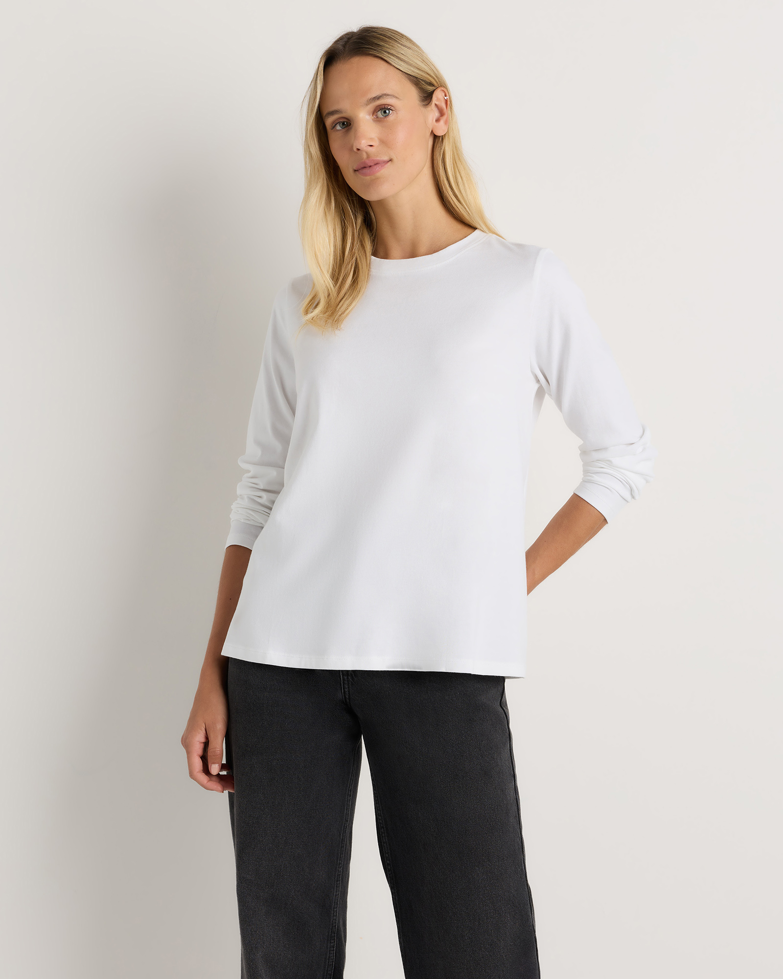 Women's 100% Organic Cotton Long Sleeve Swing Tee