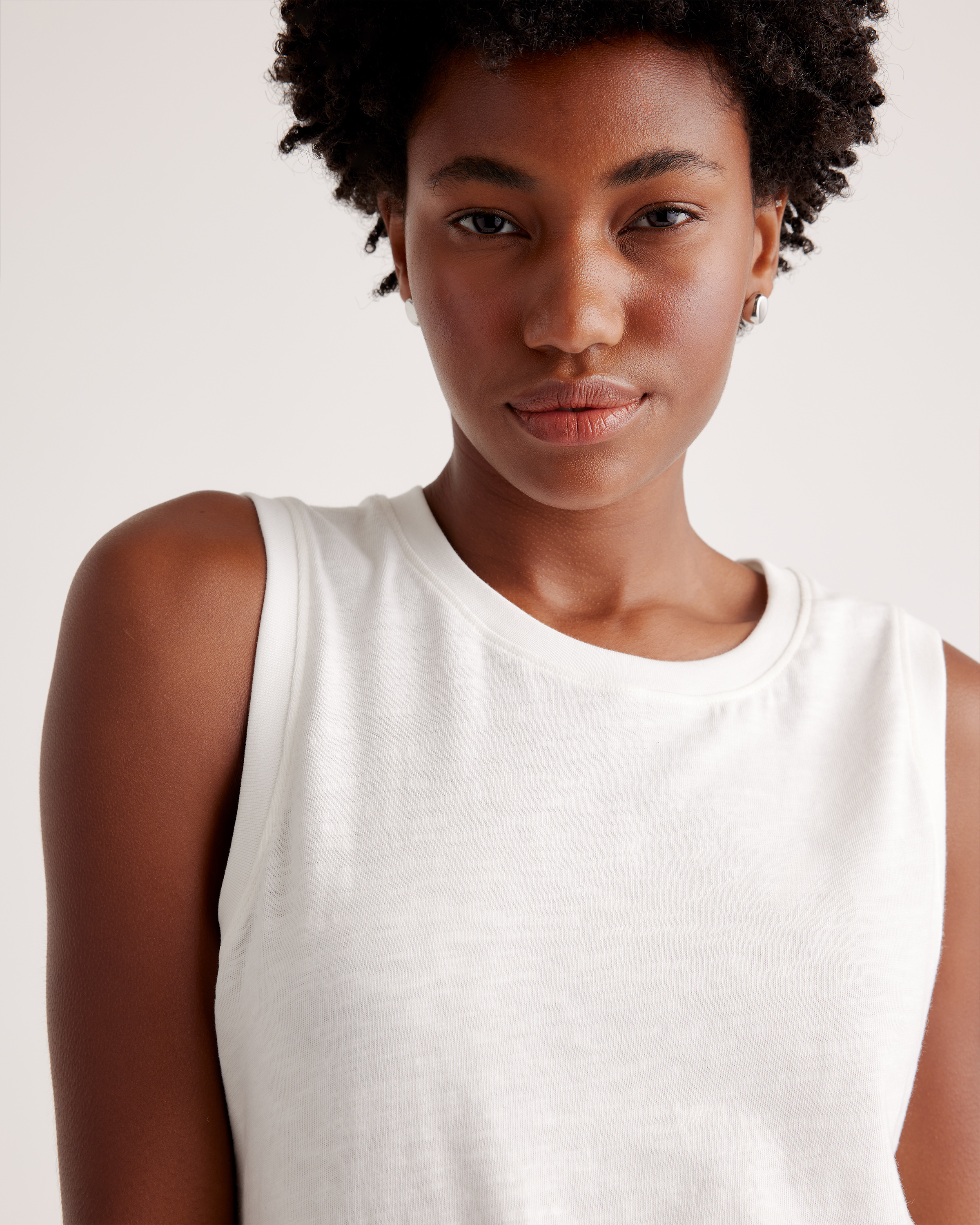 トップス SALSATION Y16Asymmetric Draped Tank 100% Organic Cotton Slub Tank
