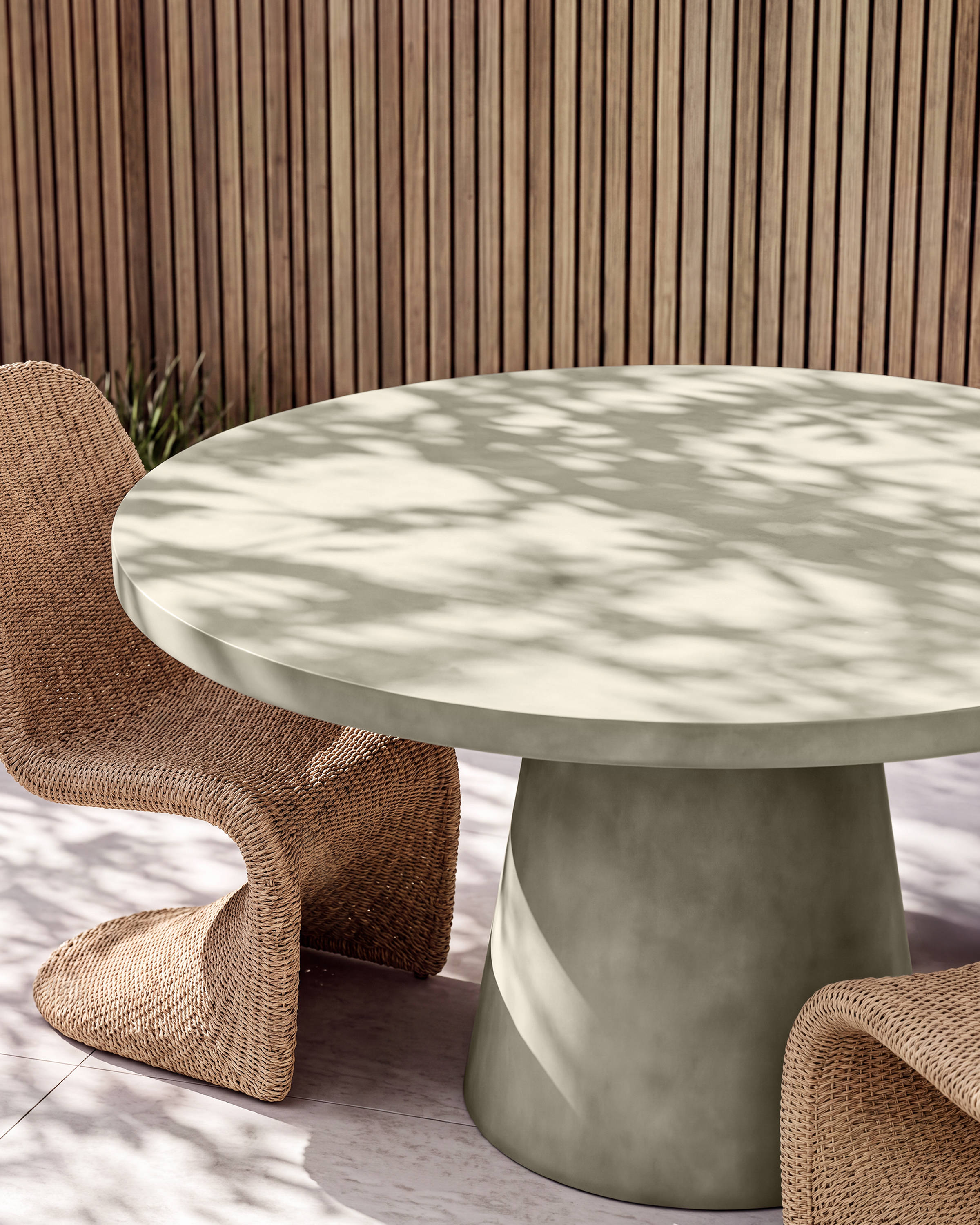 Concrete Pedestal Outdoor Dining Table - thumbnail 4