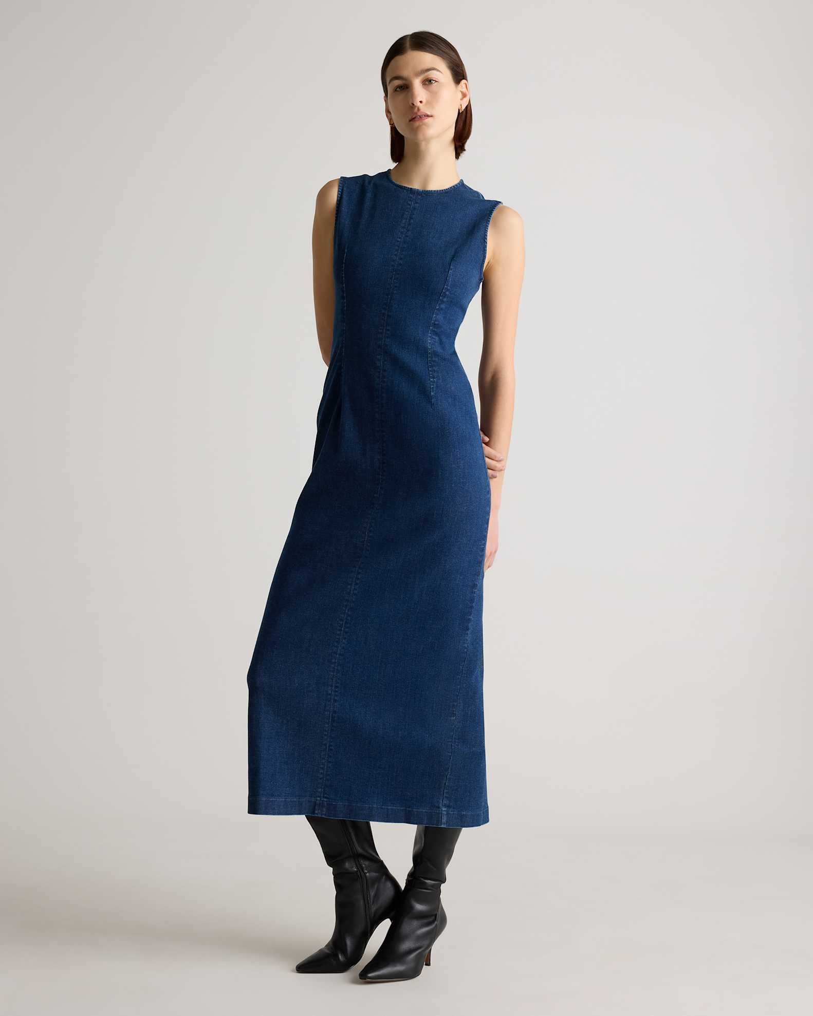 Stretch Denim Maxi Dress Stretch Denim Maxi Dress