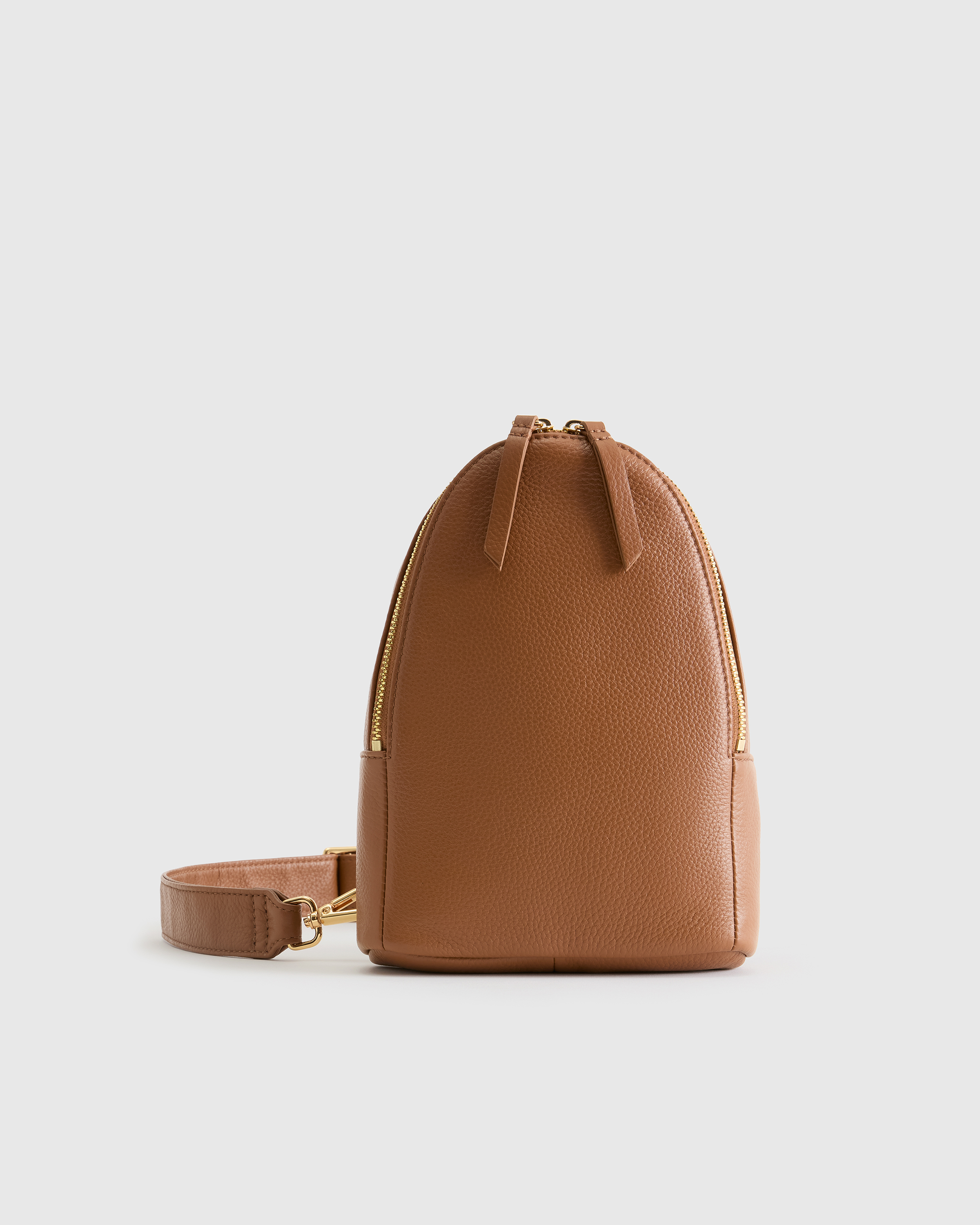 Cognac Italian Leather Sling Pack