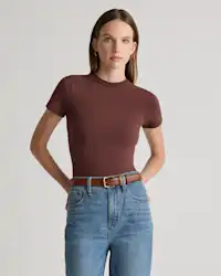 Stretch Cotton Jersey Fitted T