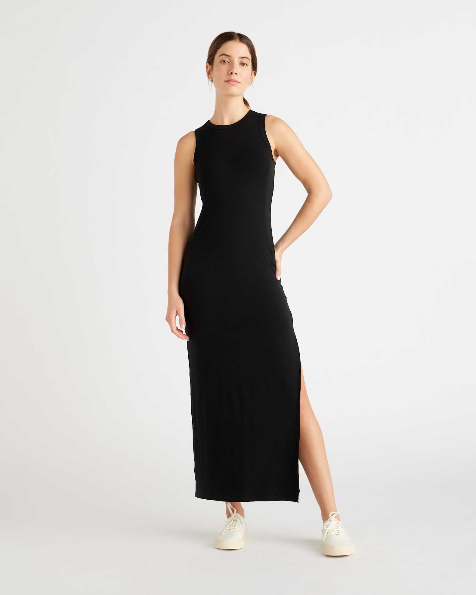 Tencel Jersey Tank Maxi Dress in Black Tencel Jersey Tank Maxi Dress in Black