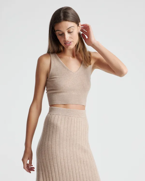 Mongolian Spring Cashmere Cropped Tank