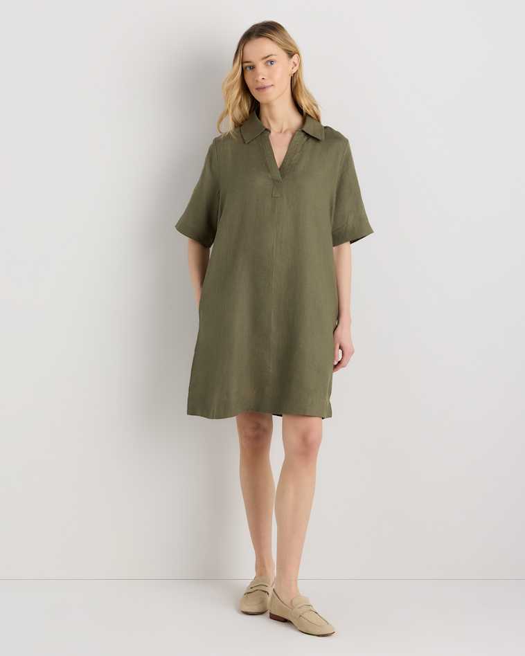 100% Organic Cotton Short Sleeve Shirt Dress 100% Organic Cotton Short Sleeve Shirt Dress