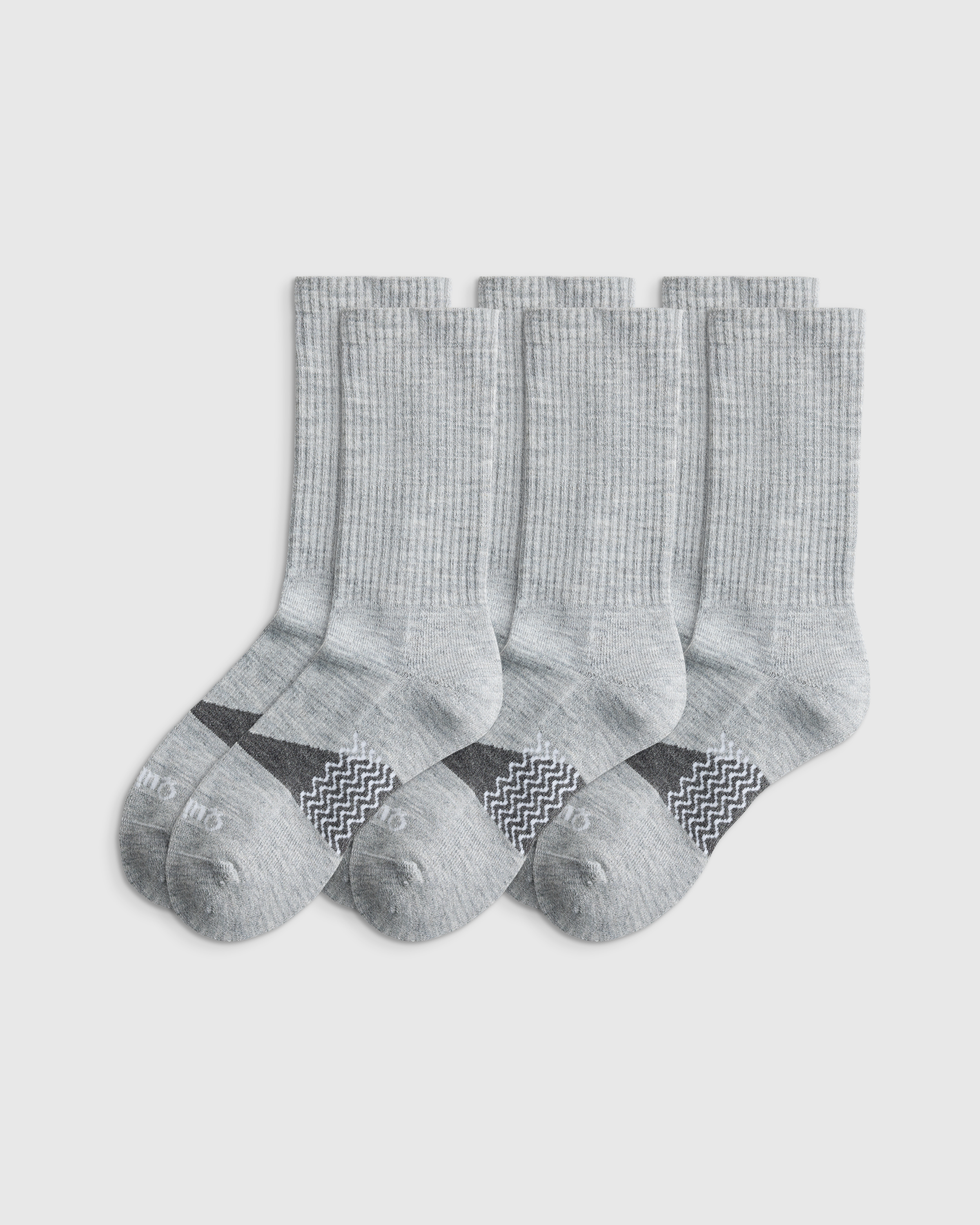 Heather Grey Alpaca Crew Socks (3-Pack)