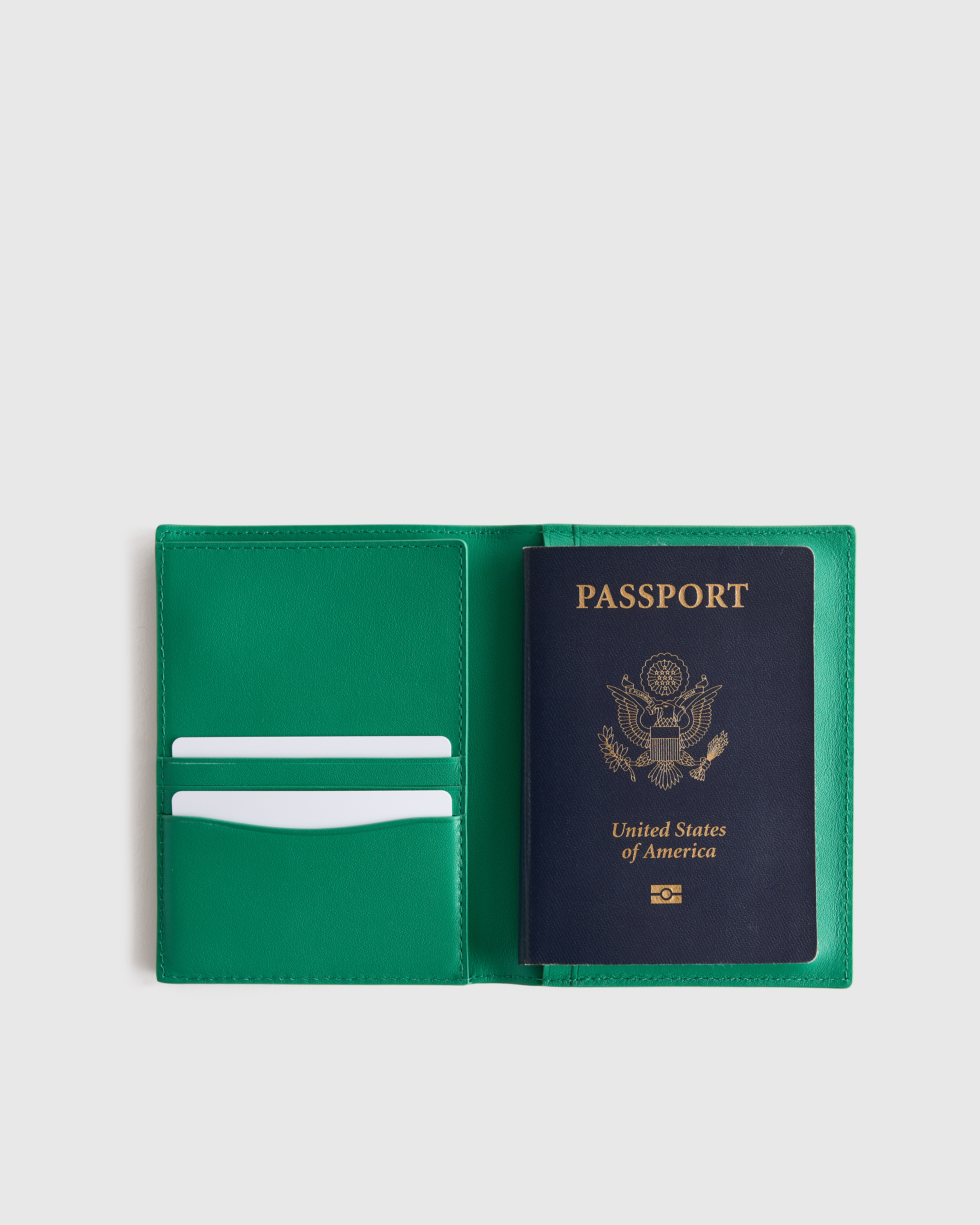 Kelly Green Nappa Leather RFID Blocking Passport Holder