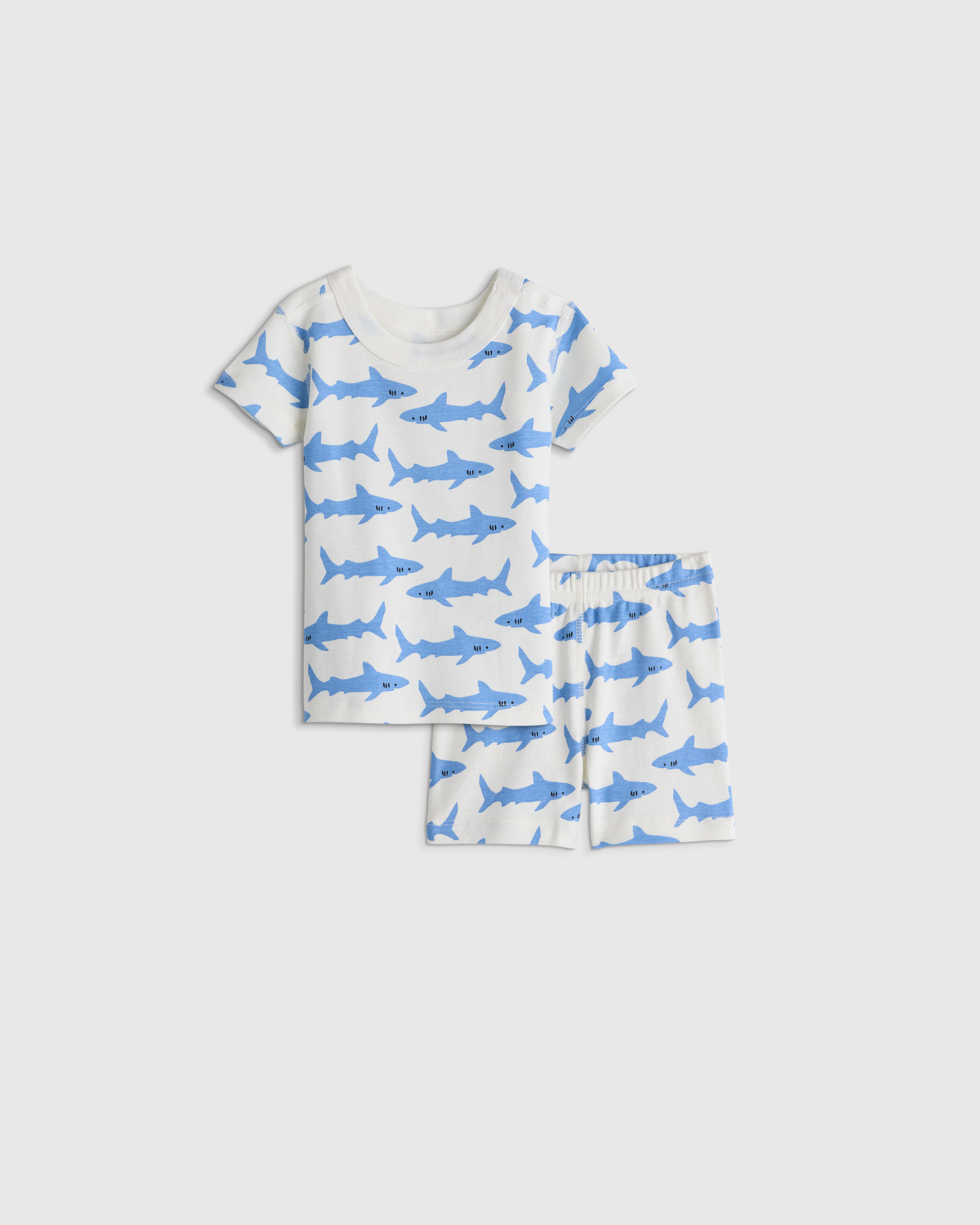 Sleepy Sharks 100% Organic Cotton Short Sleeve and Shorts Pajama Set
