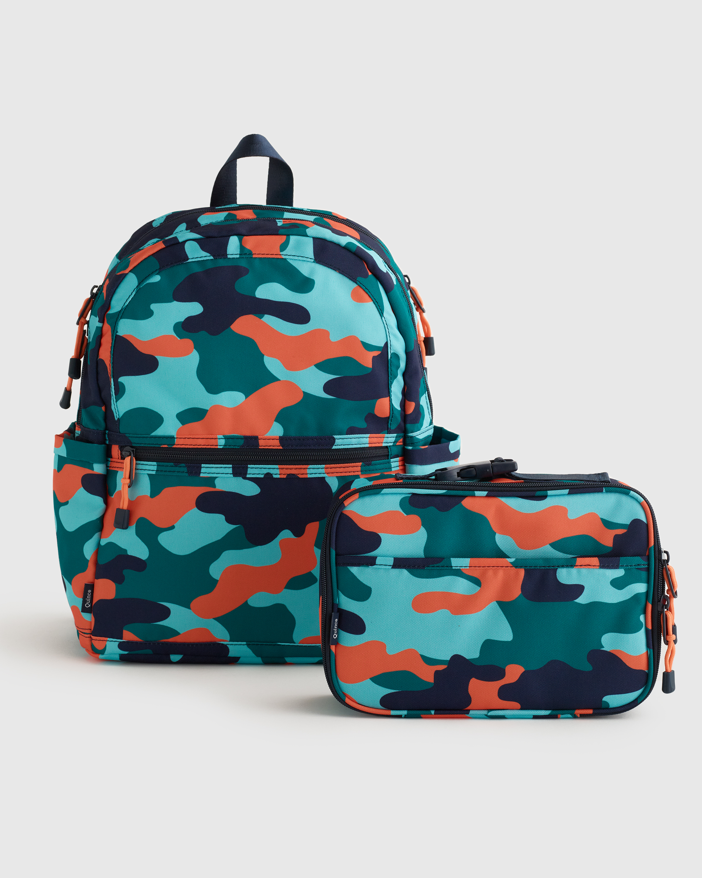 ★THE MUSEUM VISITOR★ CHECK MIXED 2 POCKET BACKPACK NAVY 15 Navy Front Facing Boykin with Bird Minimalist Backpack