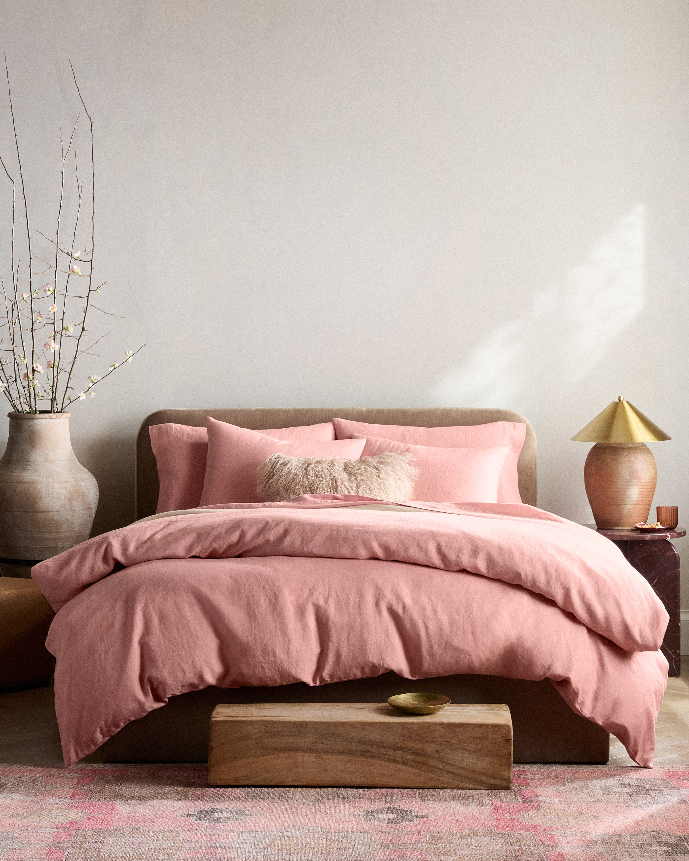 Rose European Linen Duvet Cover Set