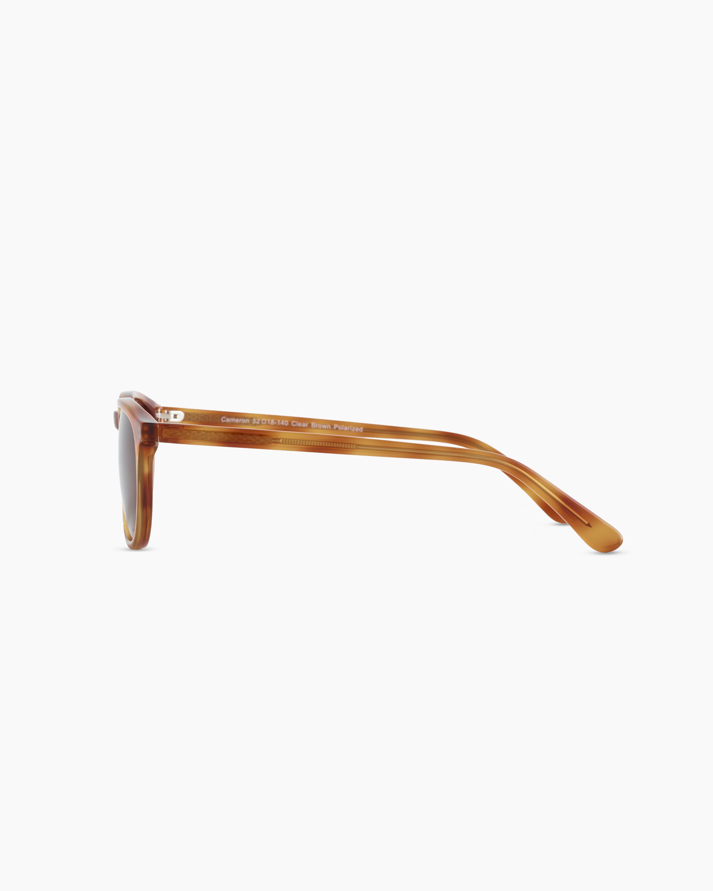 EUC QUINCE Athens Polarized Acetate Sunglasses Clear Brown Brown Lens Modern Translucent Brown Keyhole Bridge Acetate Trapezoid Polarized  main image 2