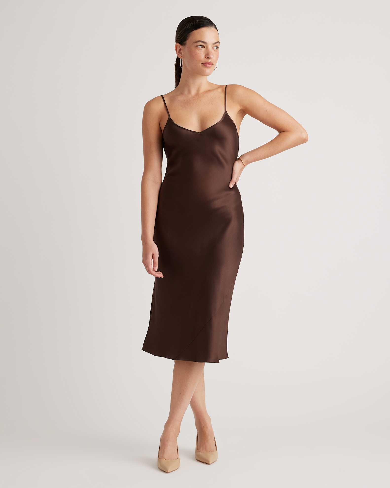 brown slip under dress Lace Slip Skirt