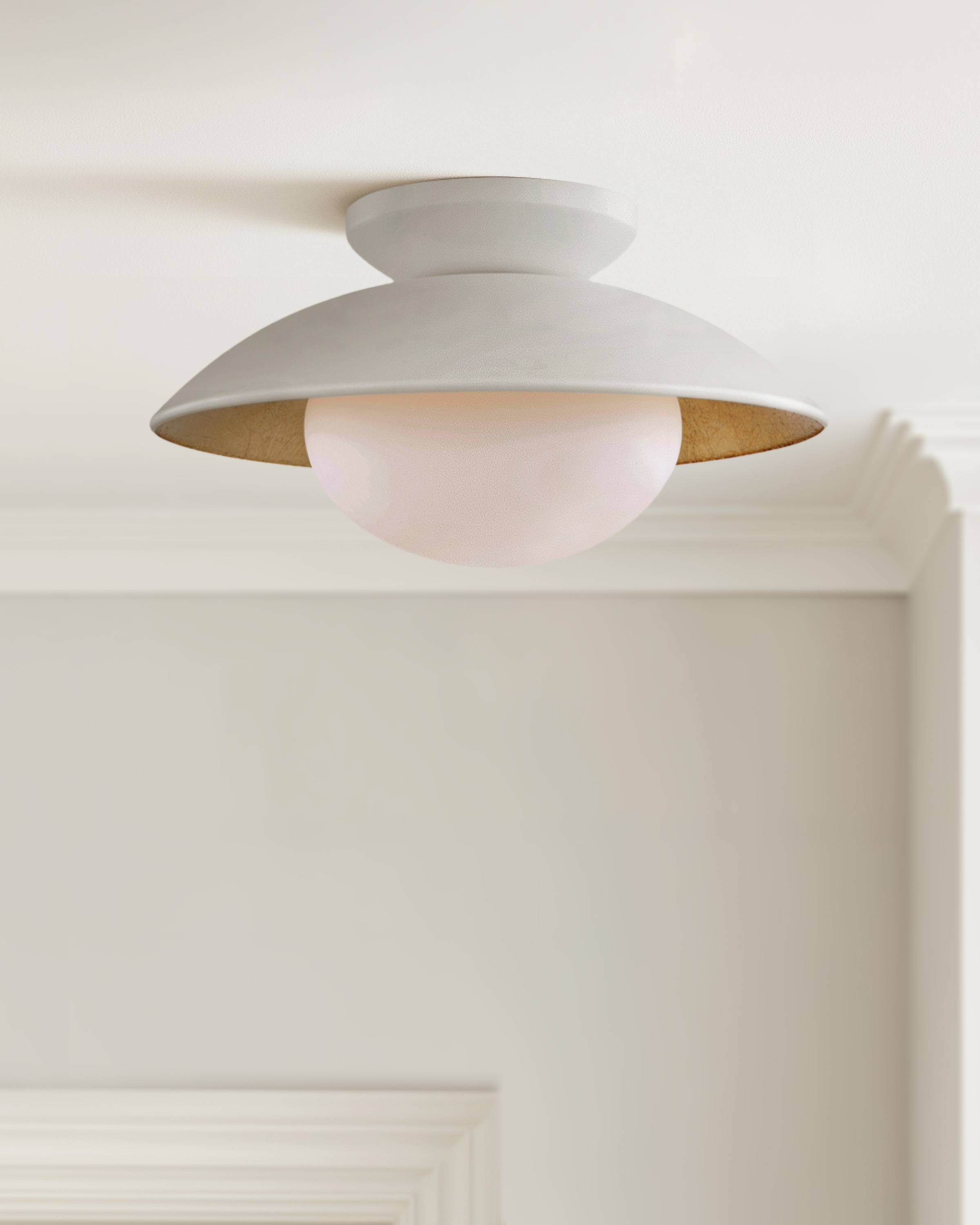 Steel and Gold Foil Flush Mount - Thumbnail 2