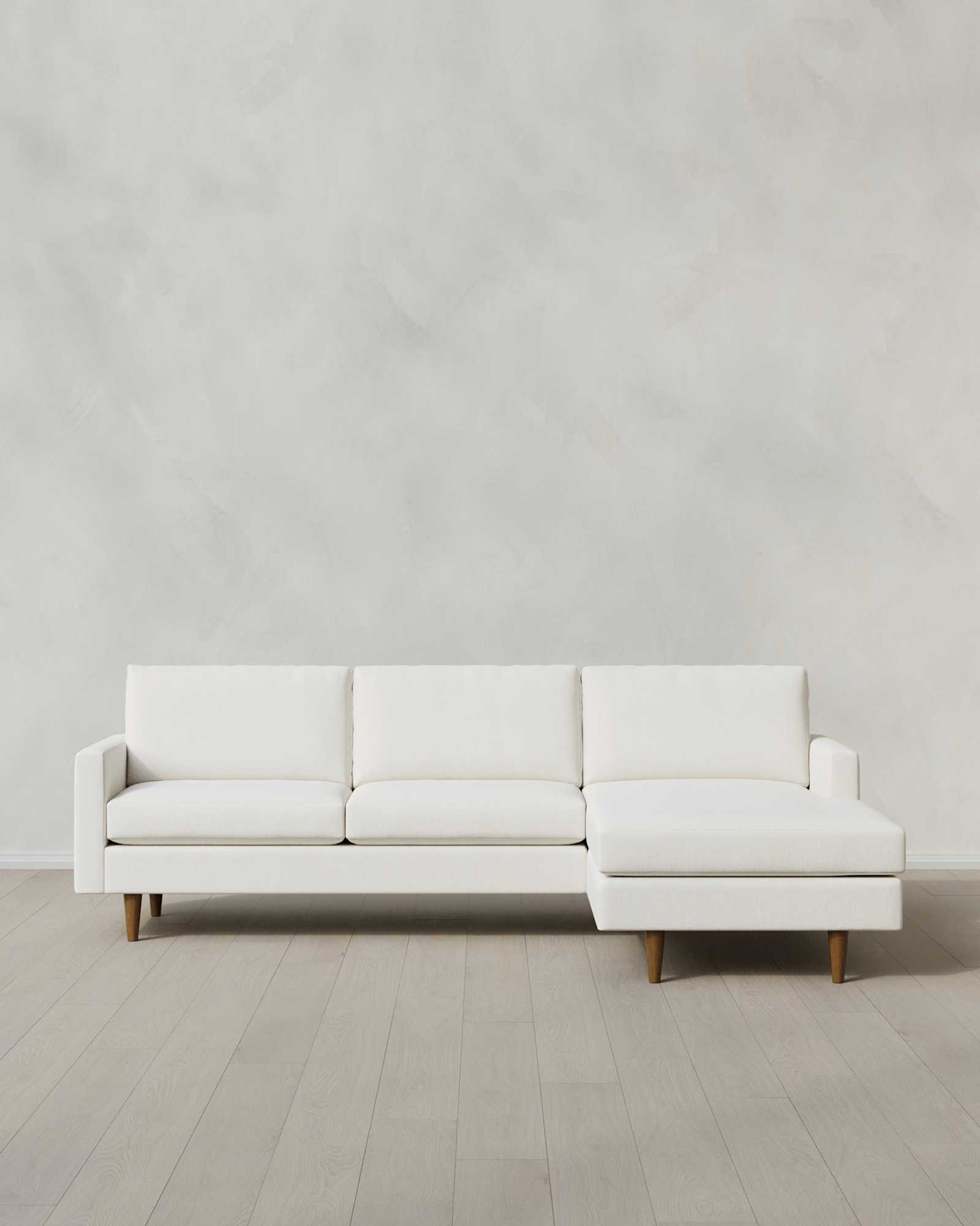 Midcentury Chaise Sectional 106in Right Arm Nomad Marshmallow